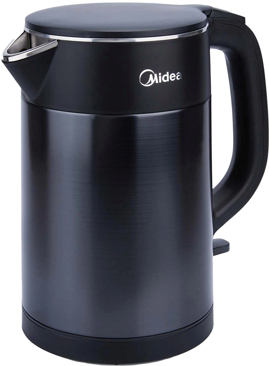 Чайник электрический Midea МК-8076 1.5л. 2200Вт черный корпус: металл/пластик