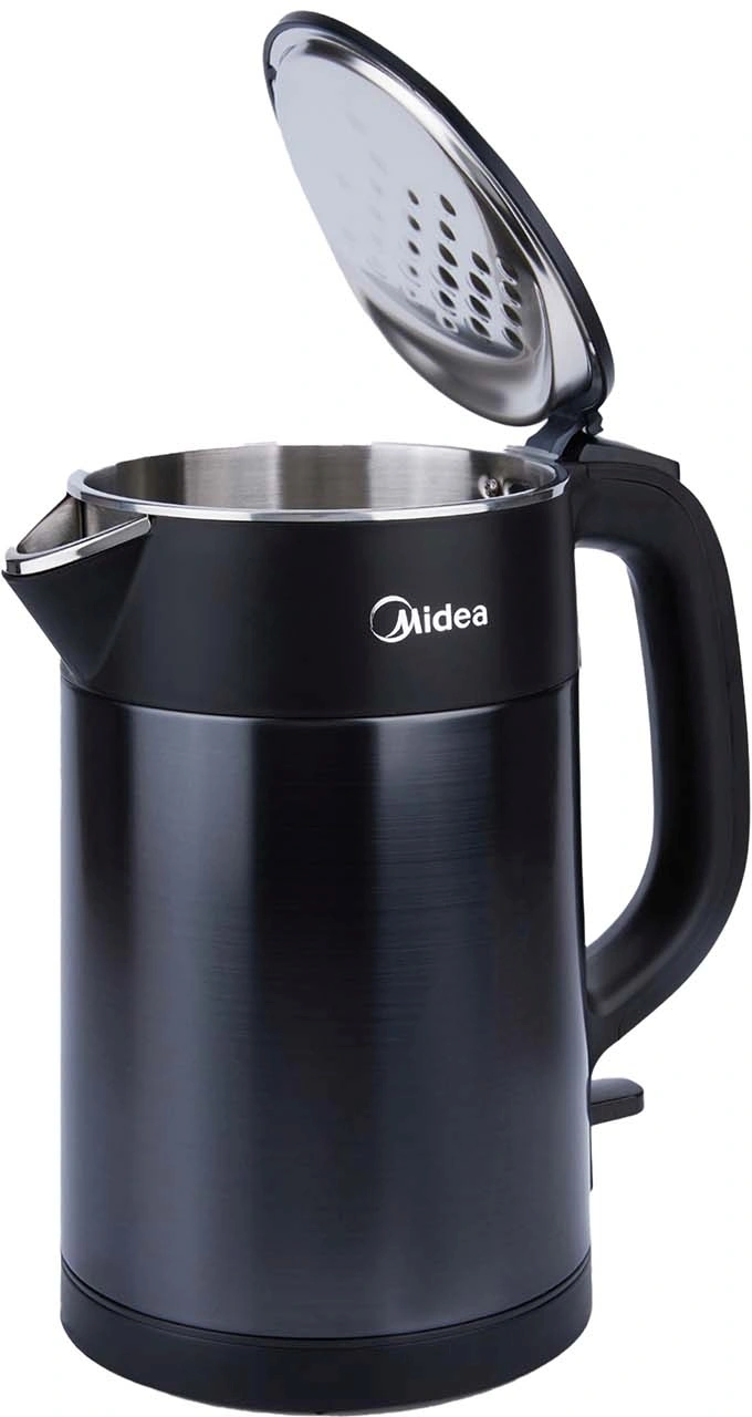 Чайник электрический Midea МК-8076 1.5л. 2200Вт черный корпус: металл/пластик — миниатюра 2