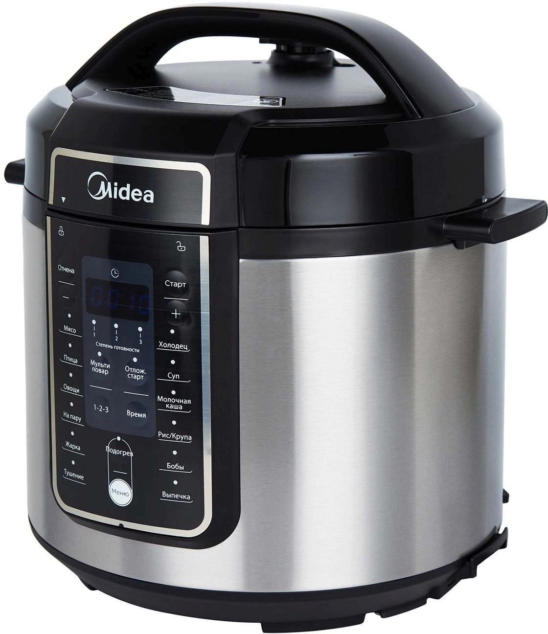 Мультиварка Midea MPC-6037 5.7л 860Вт нержавеющая сталь/черный — миниатюра 2