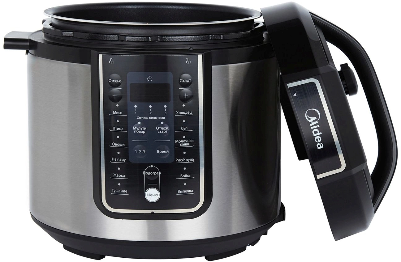Мультиварка Midea MPC-6037 5.7л 860Вт нержавеющая сталь/черный — миниатюра 4