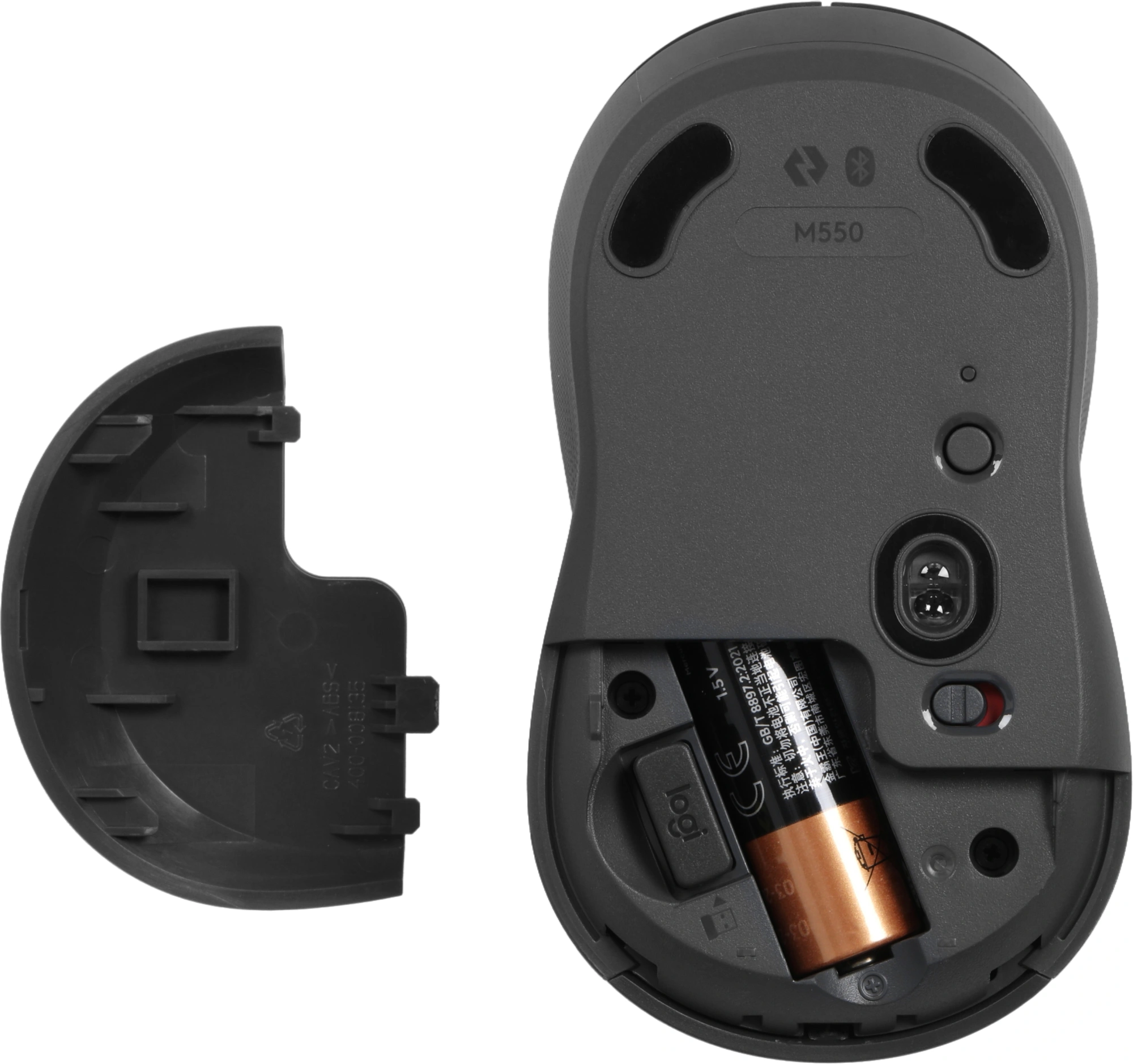 Мышь Logitech M550 темно-серый/серый оптическая 4000dpi silent беспров. BT/Radio USB для ноутбука 3but (910-007446) — миниатюра 7