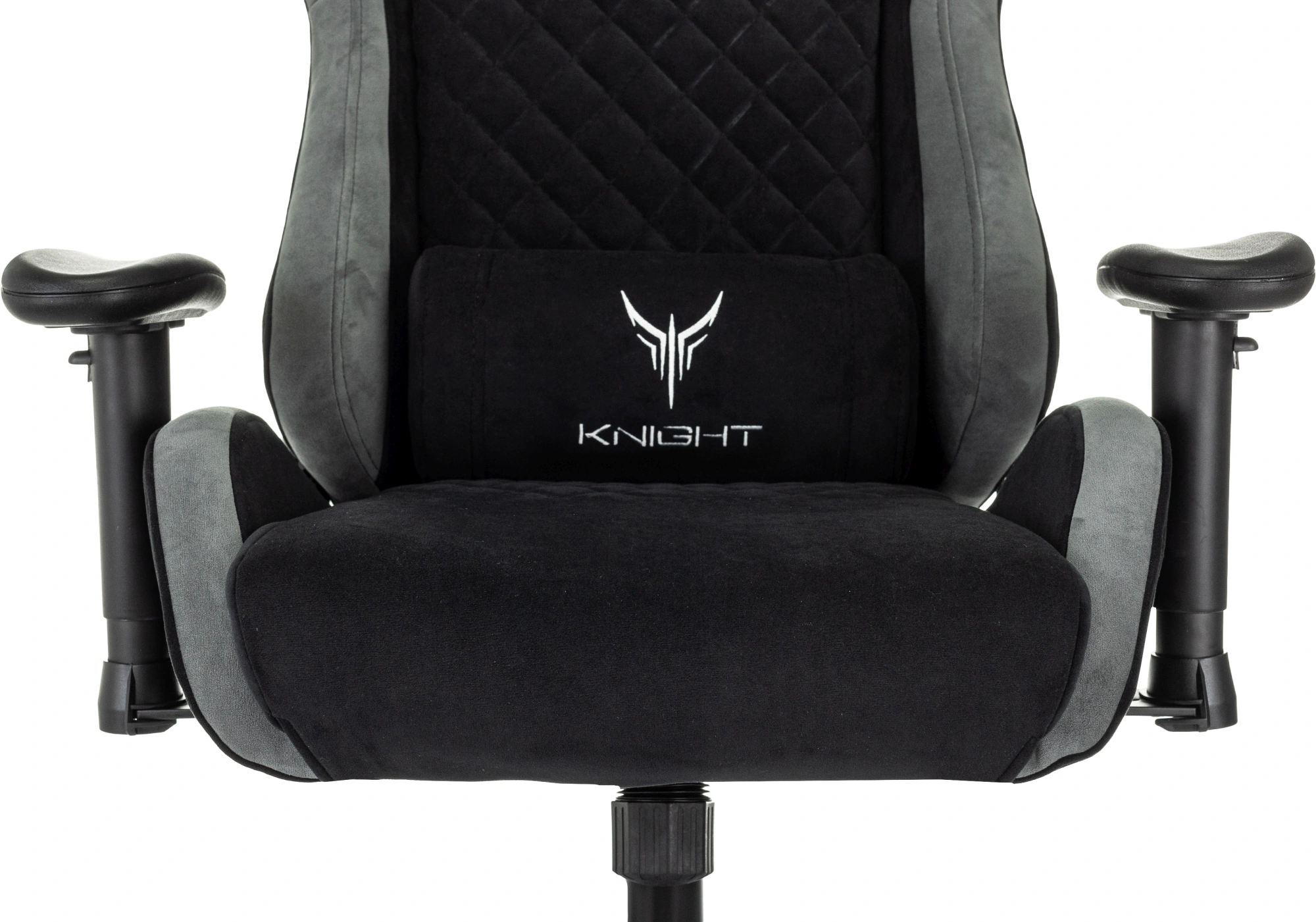 Кресло игровое Knight Regal Fabric черный/серый искусственная замша с подголов. крестов. металл — миниатюра 9