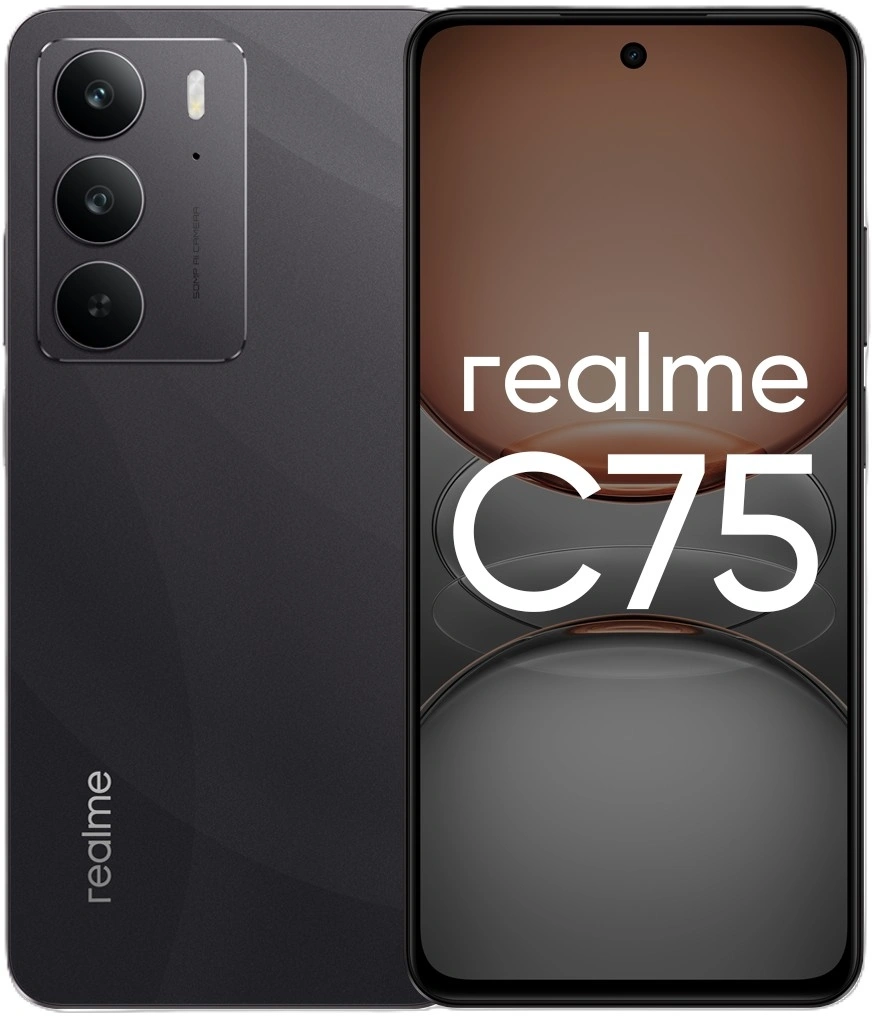 Смартфон Realme RMX3941 C75 128Gb 8Gb черный моноблок (6941764450509)