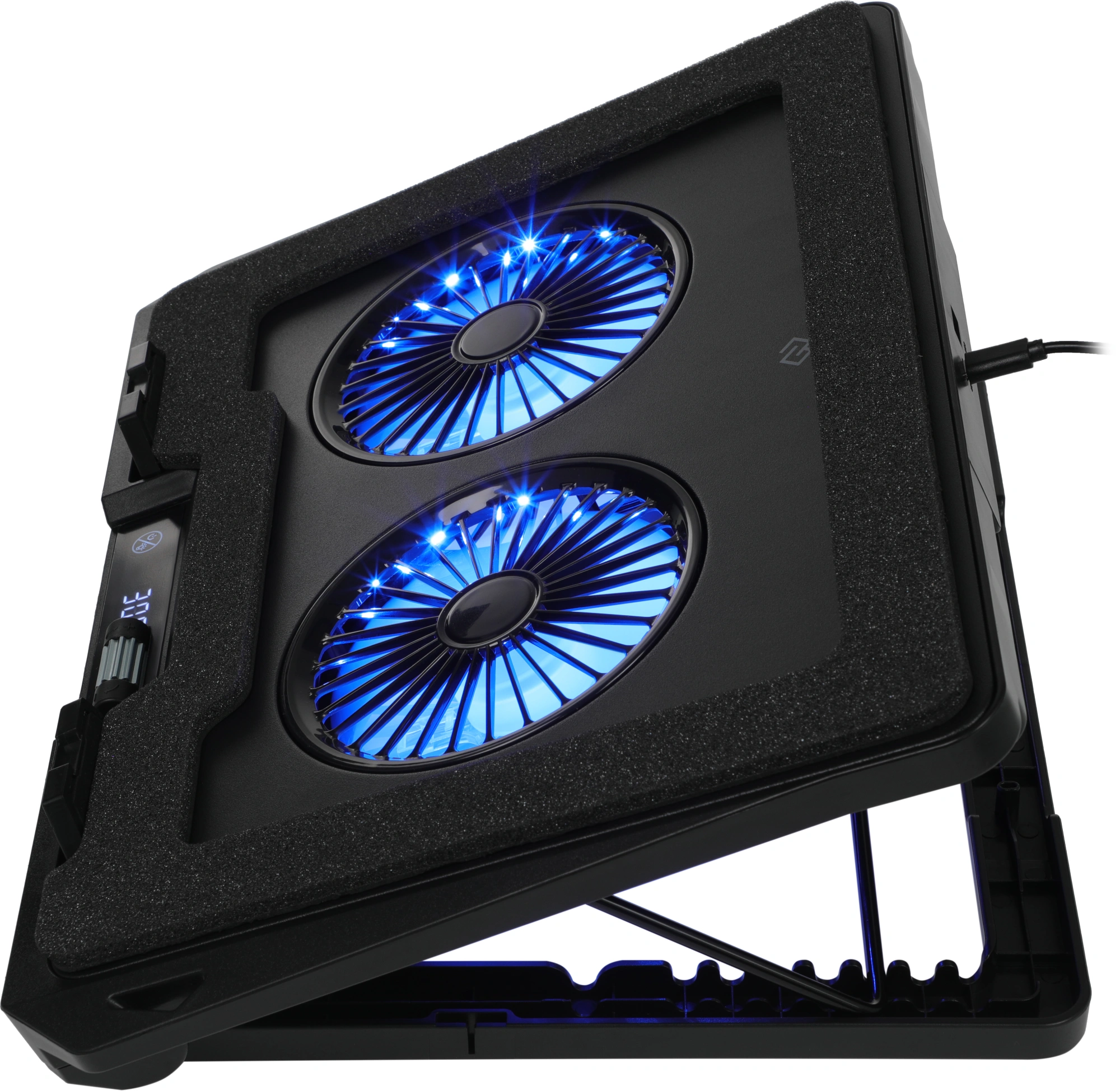 Подставка для ноутбука Digma D-NCP170-2x110RGB 18" 400x288x45мм 52дБ 2xUSB 2x 110ммFAN 1250г Fan-control металл/пластик черный — миниатюра 3