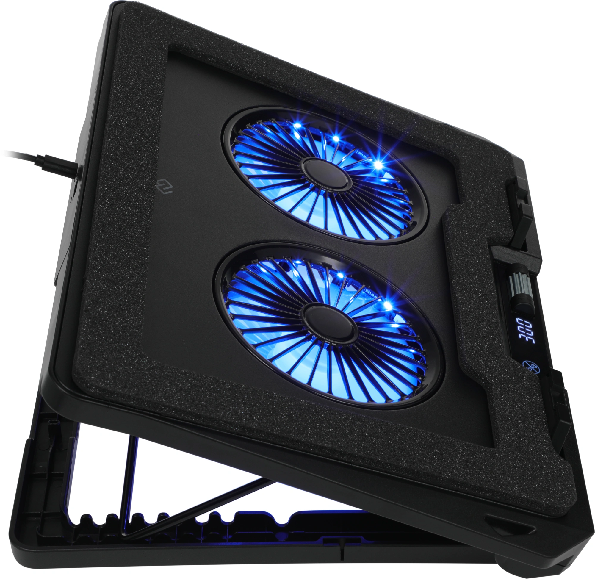 Подставка для ноутбука Digma D-NCP170-2x110RGB 18" 400x288x45мм 52дБ 2xUSB 2x 110ммFAN 1250г Fan-control металл/пластик черный — миниатюра 4