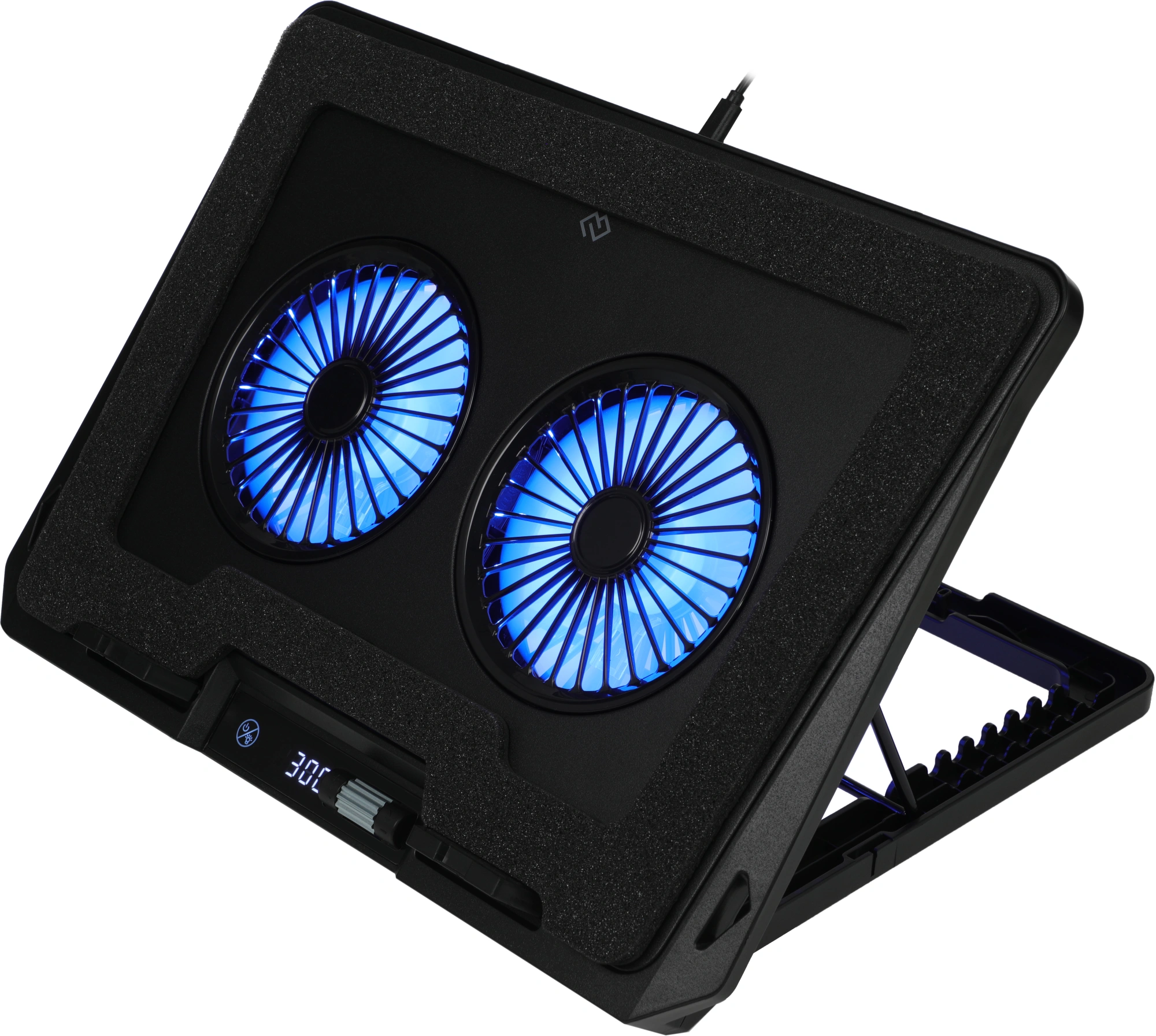 Подставка для ноутбука Digma D-NCP170-2x110RGB 18" 400x288x45мм 52дБ 2xUSB 2x 110ммFAN 1250г Fan-control металл/пластик черный — миниатюра 8