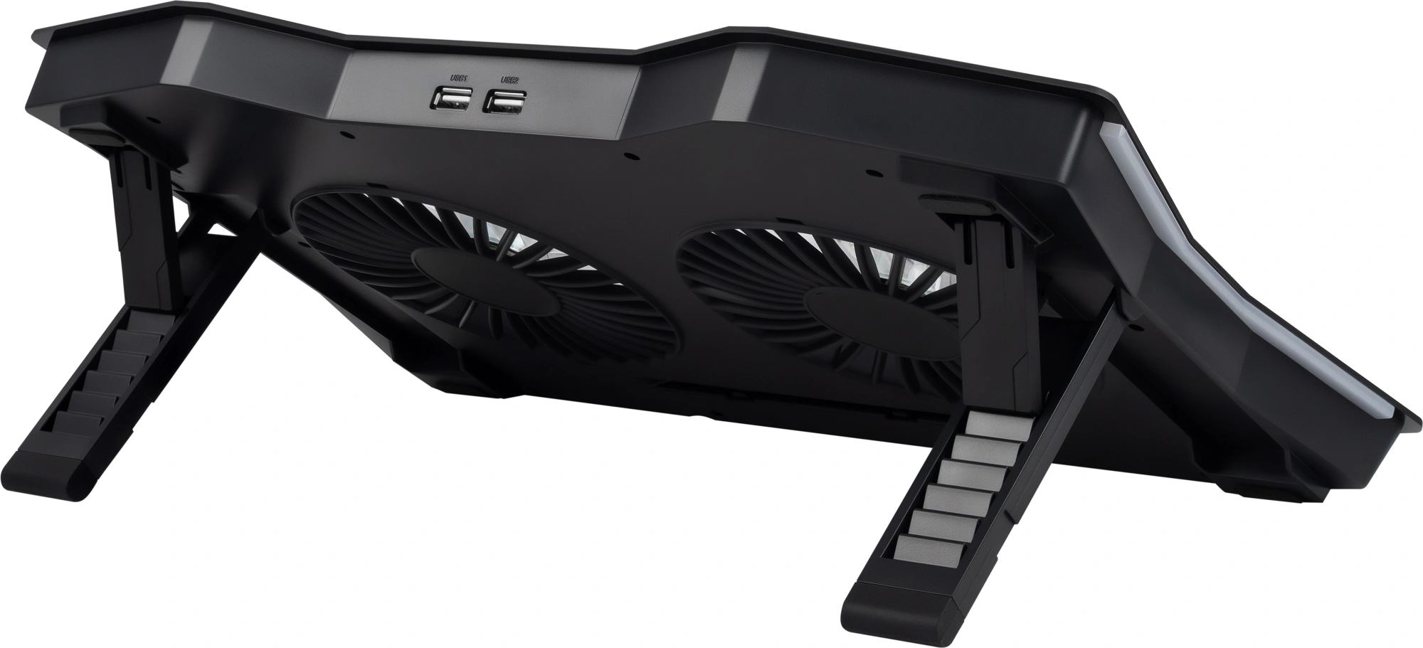 Подставка для ноутбука Digma D-NCP180-2x110RGB 18" 410x280x34мм 20дБ 2xUSB 2x 110ммFAN 700г Fan-control пластик ABS черный — миниатюра 4