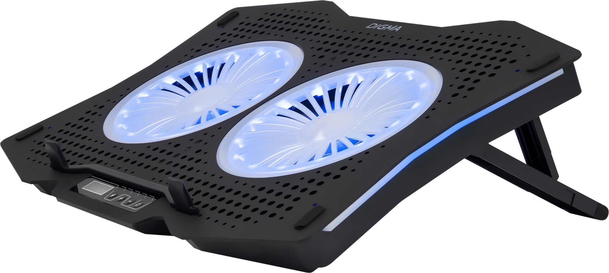 Подставка для ноутбука Digma D-NCP180-2x110RGB 18" 410x280x34мм 20дБ 2xUSB 2x 110ммFAN 700г Fan-control пластик ABS черный — миниатюра 7