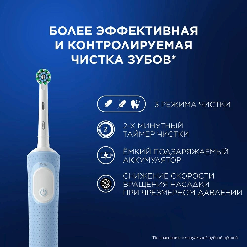 Зубная щетка электрическая Oral-B Vitality Pro голубой — миниатюра 6