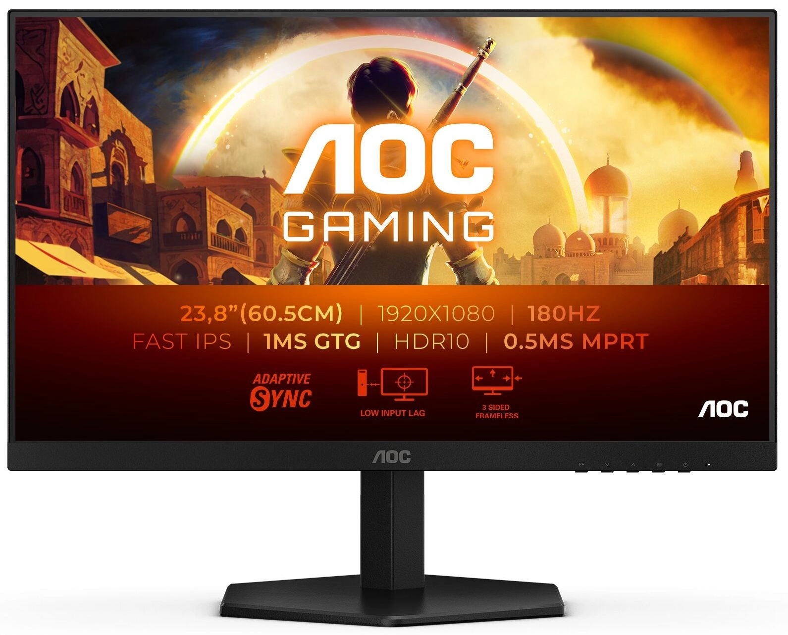 Монитор AOC 23.6" 24G42E черный IPS LED 16:9 HDMI матовая 300cd 178гр/178гр 1920x1080 180Hz DP FHD 3кг — миниатюра 2