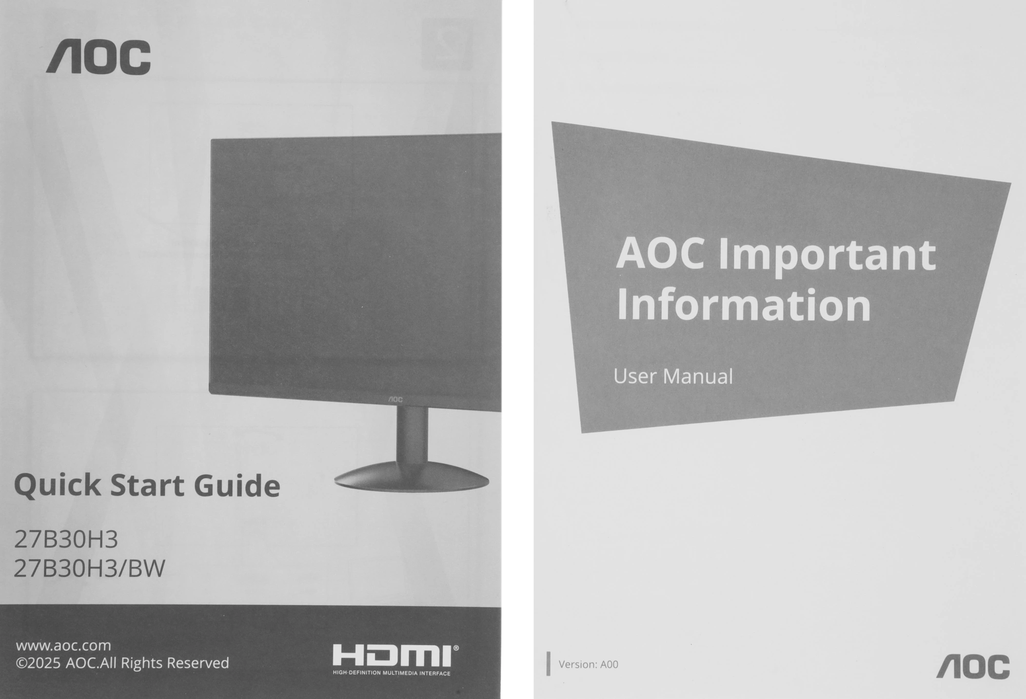 Монитор AOC 27" 27B30H3 черный IPS LED 16:9 HDMI матовая 300cd 178гр/178гр 1920x1080 120Hz VGA FHD 2.94кг — миниатюра 15