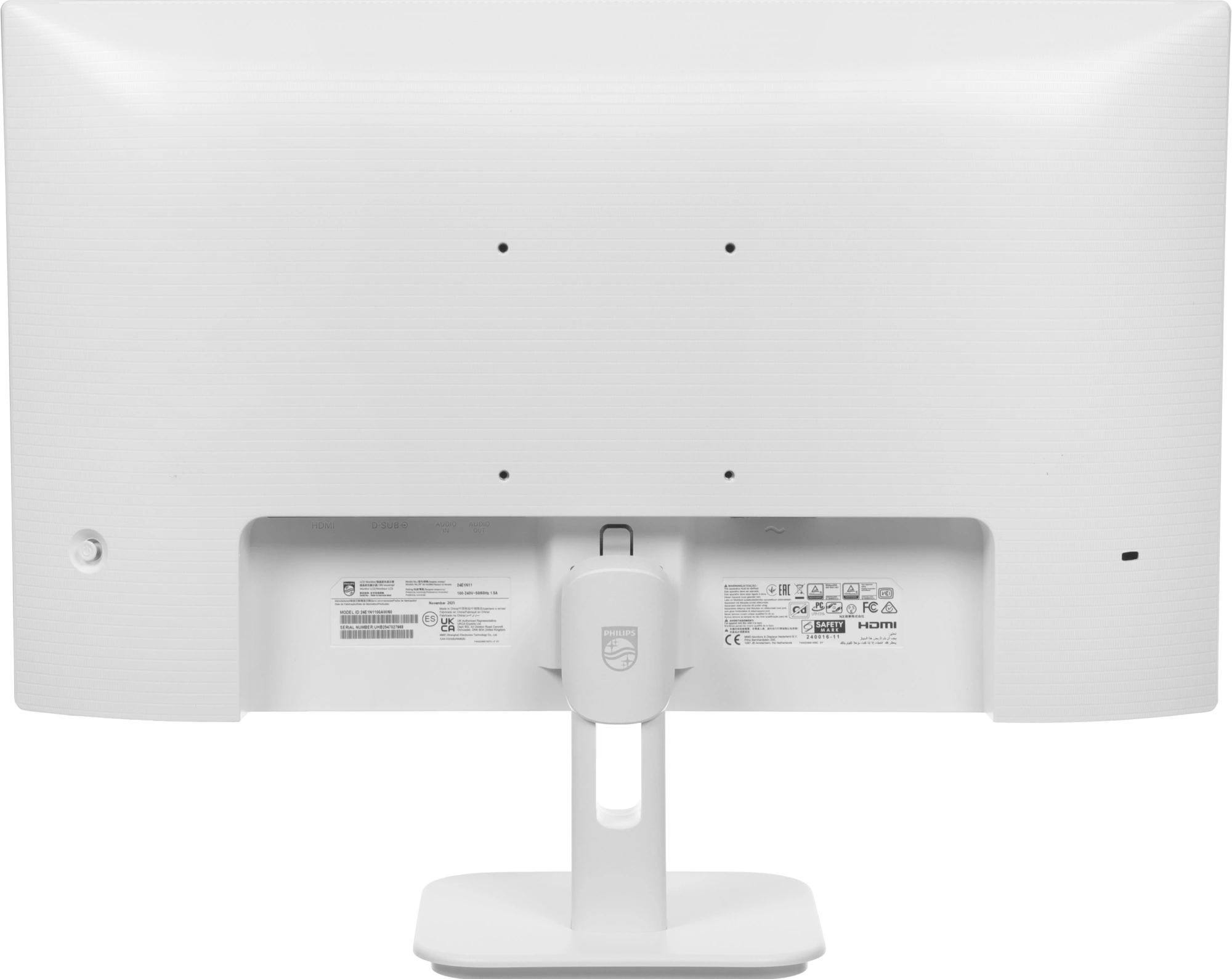 Монитор Philips 23.8" E Line 24E1N1100AW белый IPS LED 16:9 HDMI M/M матовая 1300:1 250cd 178гр/178гр 1920x1080 100Hz VGA FHD 2.51кг — миниатюра 13