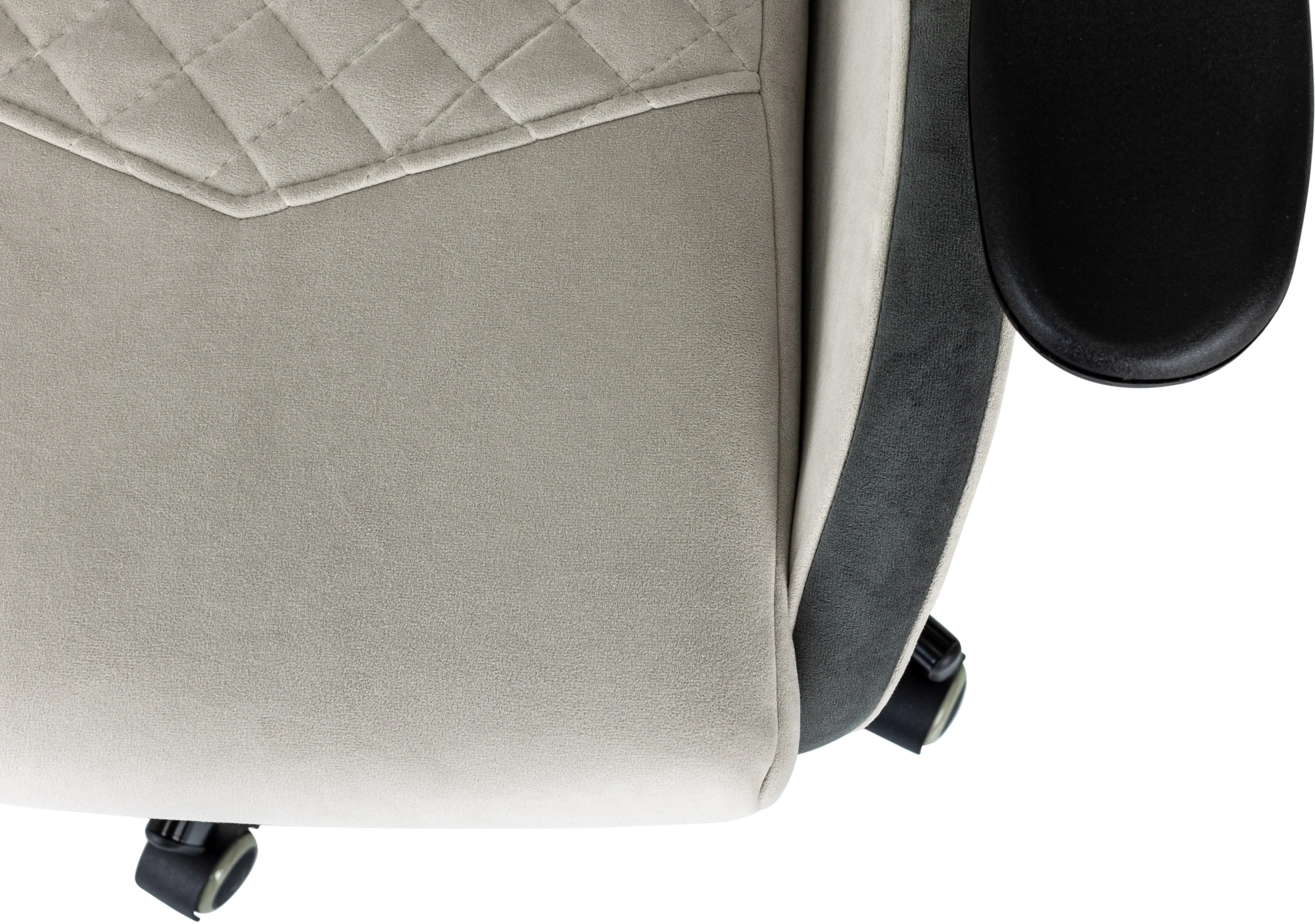 Кресло игровое Knight Regal Fabric светло-серый/серый искусственная замша с подголов. крестов. металл — миниатюра 11