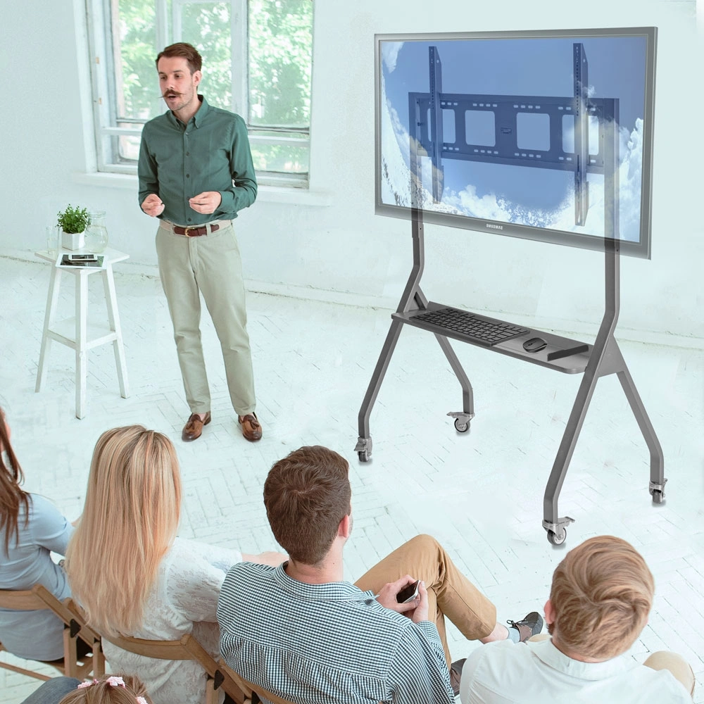 Стойка для телевизора Kromax OMEGA-12 серебристый 32"-120" макс.80кг напольный — миниатюра 2