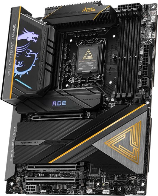 Материнская плата MSI MEG Z890 ACE  Soc-1851 Intel Z890 4xDDR5 ATX AC`97 8ch(7.1) 10Gigabit RAID+HDMI — миниатюра 2