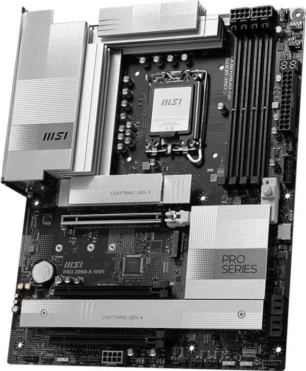 Материнская плата MSI PRO Z890-A WIFI  Soc-1851 Intel Z890 4xDDR5 ATX AC`97 8ch(7.1) 5Gigabit RAID+HDMI — миниатюра 2