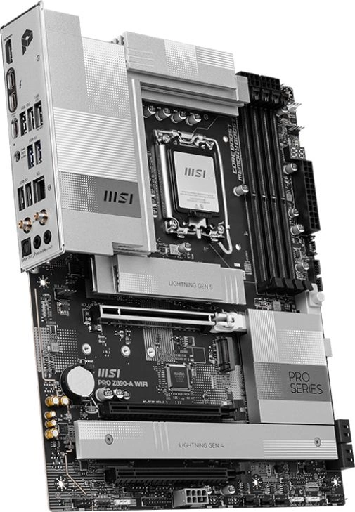 Материнская плата MSI PRO Z890-A WIFI  Soc-1851 Intel Z890 4xDDR5 ATX AC`97 8ch(7.1) 5Gigabit RAID+HDMI — миниатюра 3