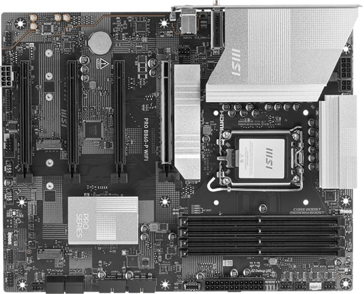 Материнская плата MSI PRO B860-P WIFI Soc-1851 Intel B860 4xDDR5 ATX AC`97 8ch(7.1) 5Gigabit RAID+HDMI+DP — миниатюра 4