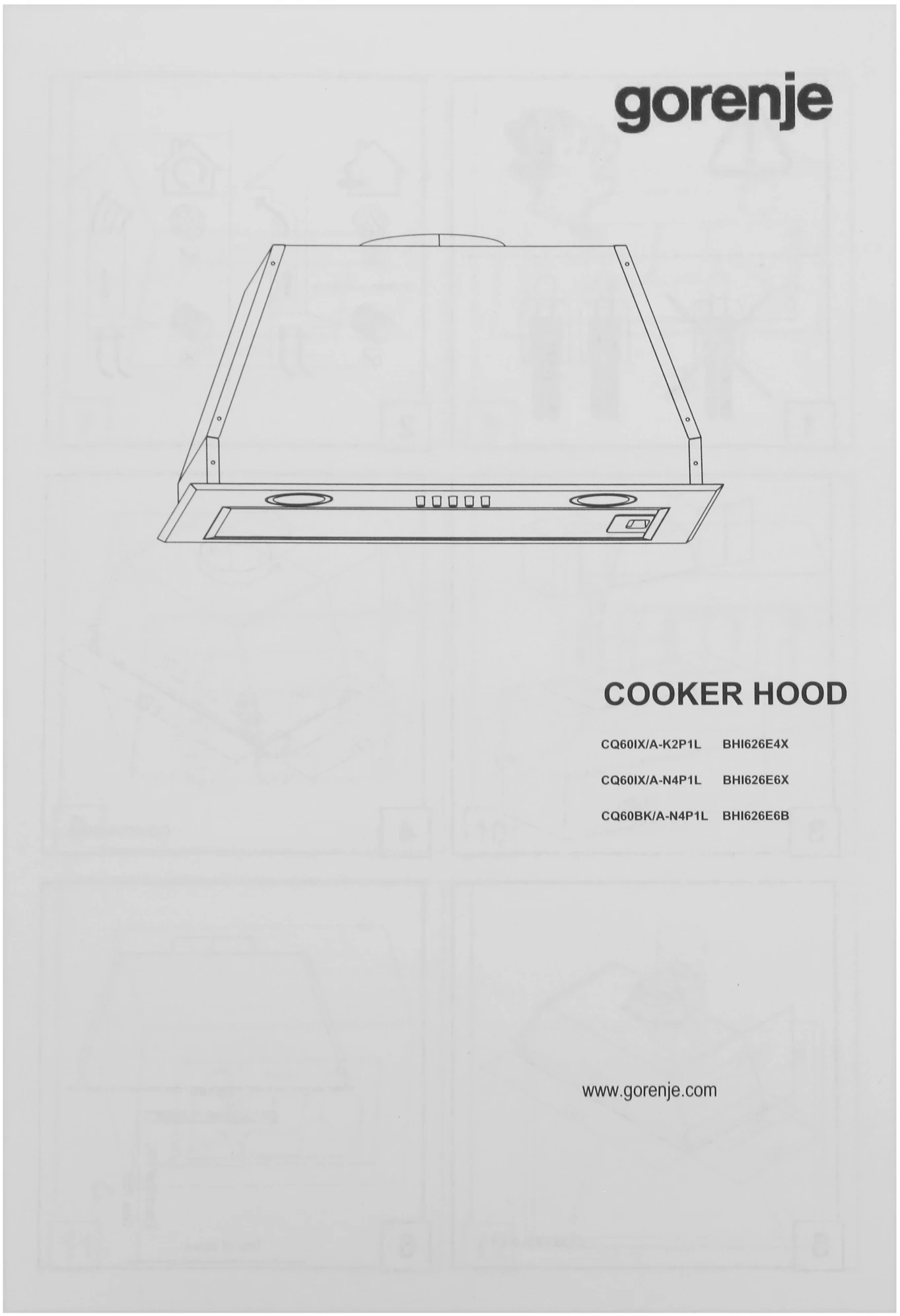 Вытяжка встраиваемая Gorenje BHI626E6B черный управление: кнопочное (1 мотор) — миниатюра 10