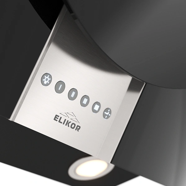 Вытяжка каминная Elikor Графит 80Н-700-Э4Д нержавеющая сталь/черное стекло управление: электронное (1 мотор) — миниатюра 3