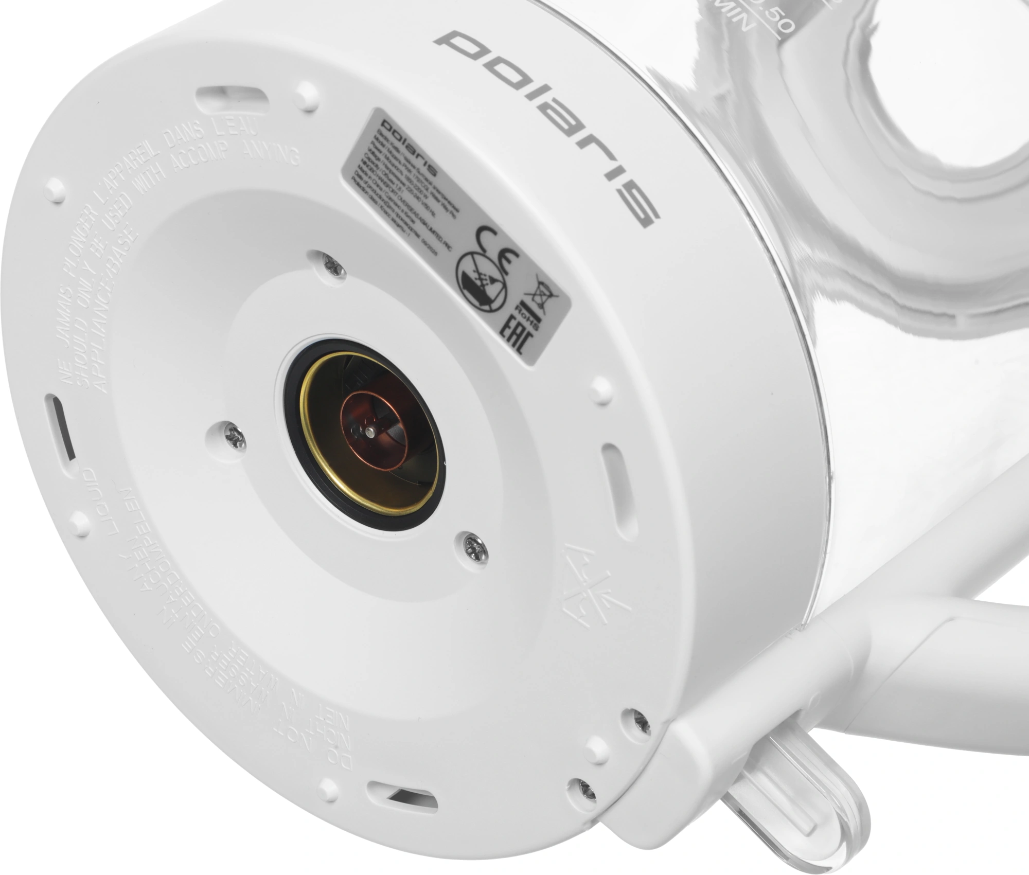 Чайник электрический Polaris PWK 1797CGL 1.8л. 2200Вт белый корпус: стекло/пластик — миниатюра 11