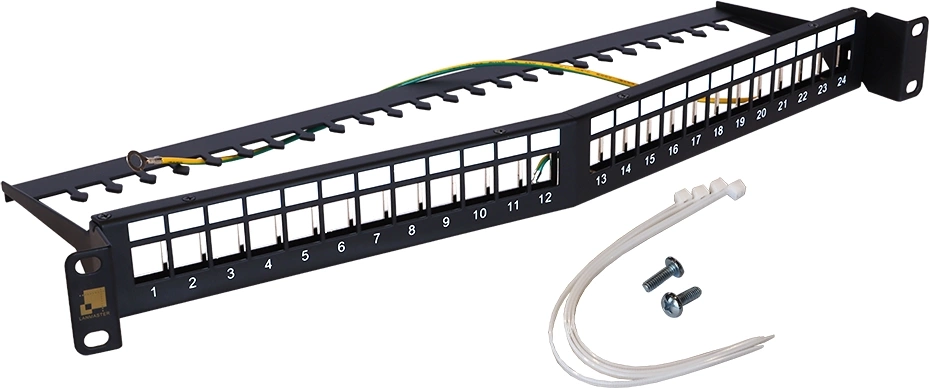 Патч-панель наборная Lanmaster LAN-PPAR24OK-STP 19" 1U 24xRJ45 STP — фото 1
