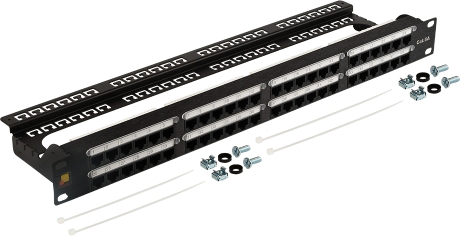 Патч-панель Lanmaster LAN-PPC48U6A 19" 1U 48xRJ45 кат.6A UTP — фото 1
