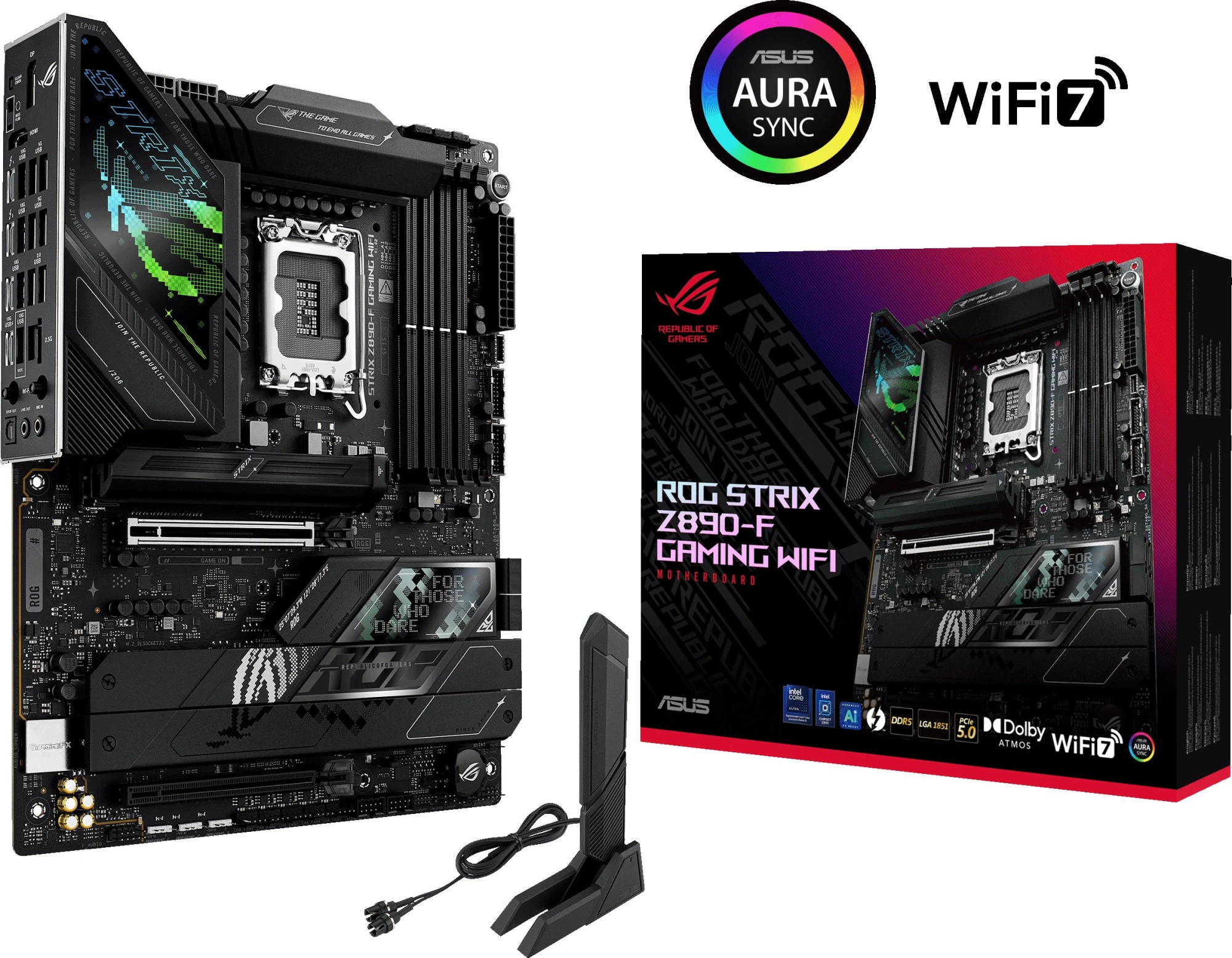Материнская плата Asus ROG STRIX Z890-F GAMING WIFI Soc-1851 Intel Z890 4xDDR5 ATX AC`97 8ch(7.1) 2.5Gg RAID+HDMI+DP — миниатюра 13