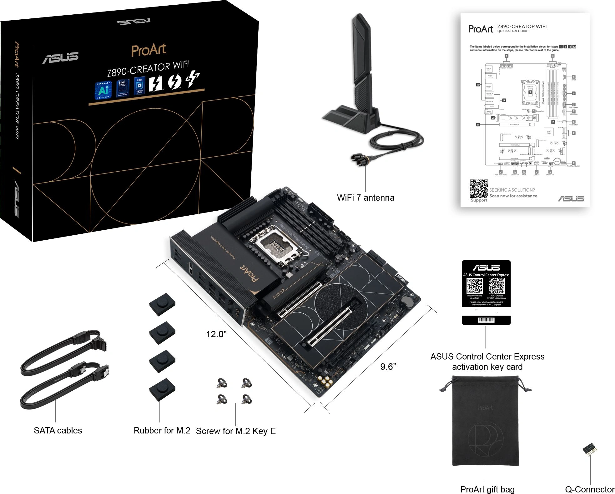 Материнская плата Asus PROART Z890-CREATOR WIFI Soc-1851 Intel Z890 4xDDR5 ATX AC`97 8ch(7.1) 1 x 10Gigabit + 1 x 2.5Gigabit RAID+HDMI+DP — миниатюра 4
