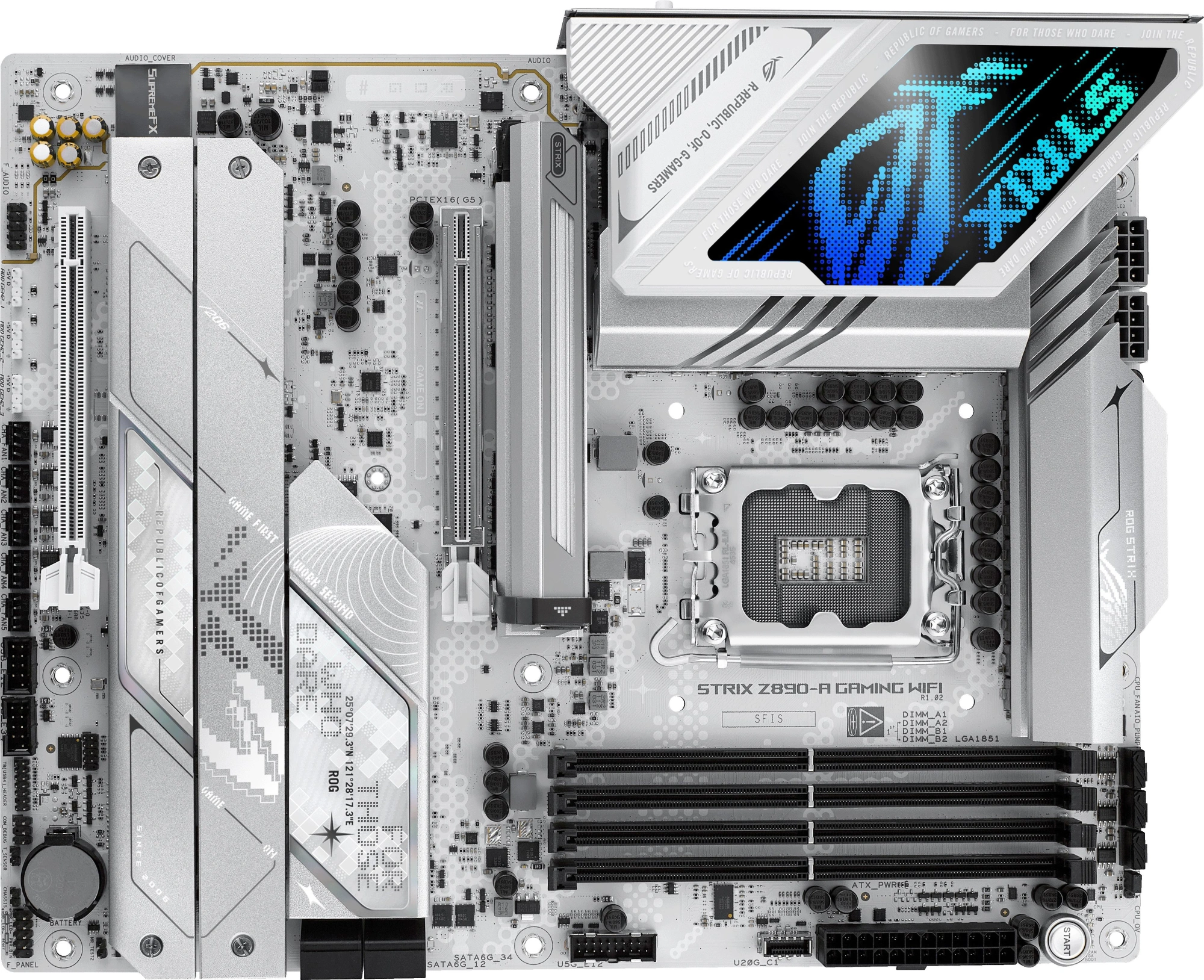Материнская плата Asus ROG STRIX Z890-A GAMING WIFI Soc-1851 Intel Z890 4xDDR5 ATX AC`97 8ch(7.1) 2.5Gg RAID+HDMI+DP — фото 1