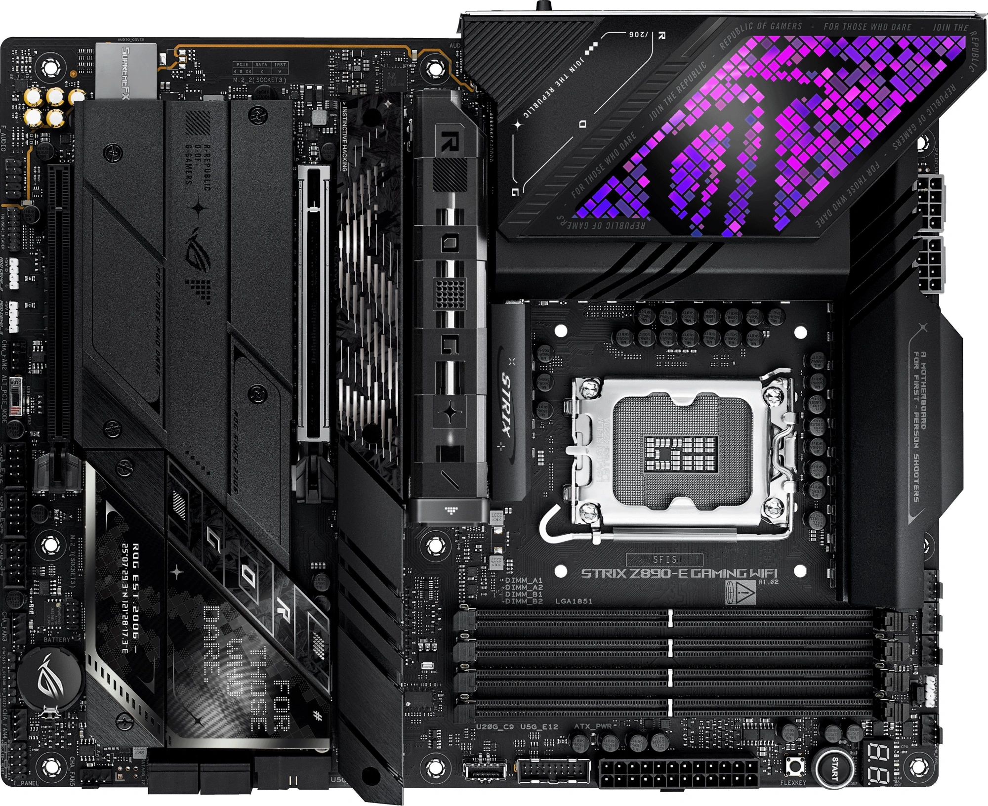 Материнская плата Asus ROG STRIX Z890-E GAMING WIFI Soc-1851 Intel Z890 4xDDR5 ATX AC`97 8ch(7.1) 5Gigabit RAID+HDMI+DP — фото 1