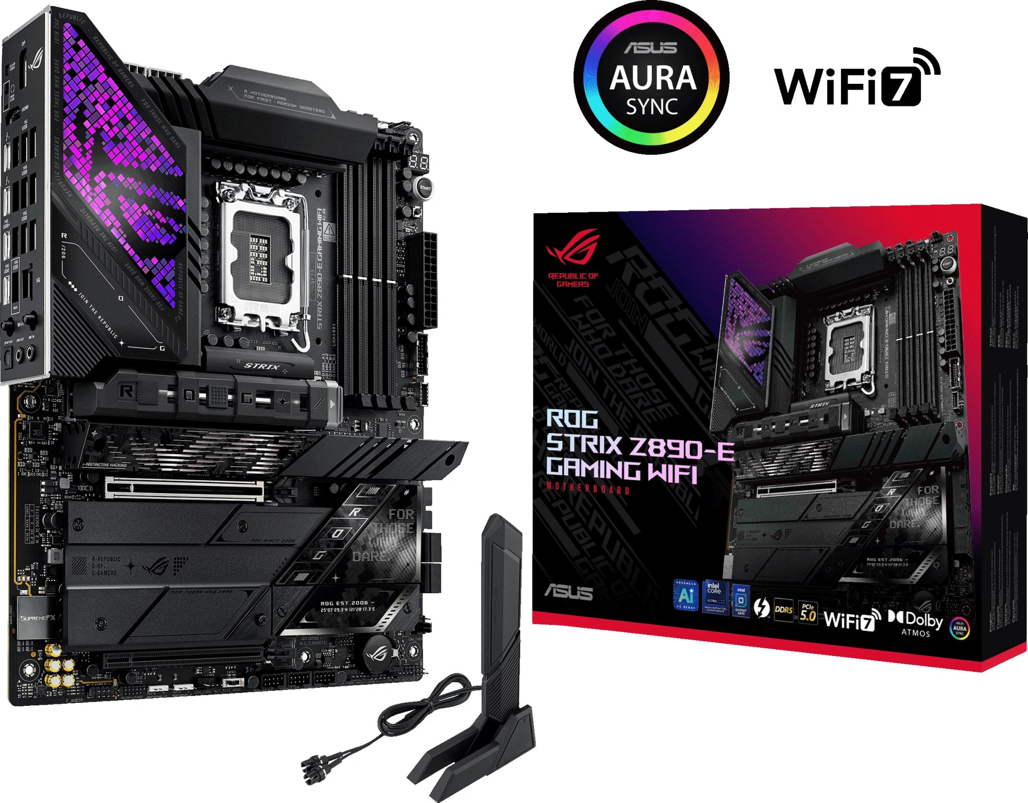 Материнская плата Asus ROG STRIX Z890-E GAMING WIFI Soc-1851 Intel Z890 4xDDR5 ATX AC`97 8ch(7.1) 5Gigabit RAID+HDMI+DP — миниатюра 12