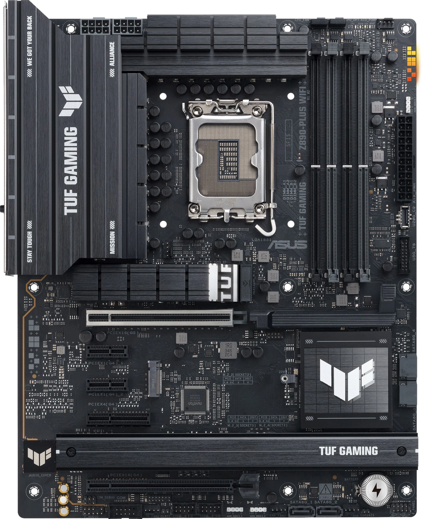 Материнская плата Asus TUF GAMING Z890-PLUS WIFI Soc-1851 Intel Z890 4xDDR5 ATX AC`97 8ch(7.1) 2.5Gg RAID+HDMI+DP — миниатюра 3