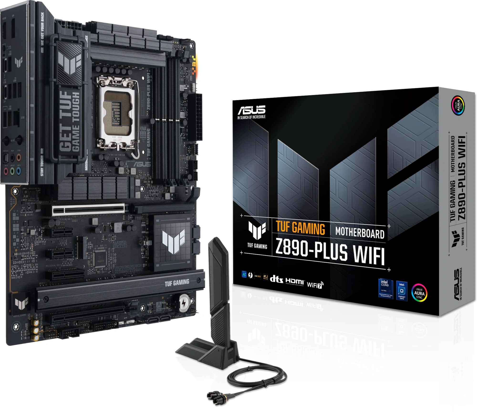 Материнская плата Asus TUF GAMING Z890-PLUS WIFI Soc-1851 Intel Z890 4xDDR5 ATX AC`97 8ch(7.1) 2.5Gg RAID+HDMI+DP — миниатюра 2