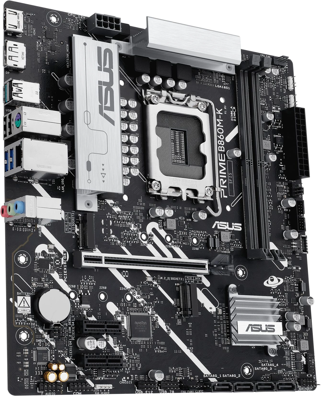 Материнская плата Asus PRIME B860M-K Soc-1851 Intel B860 2xDDR5 mATX AC`97 8ch(7.1) 2.5Gg RAID+HDMI+DP — миниатюра 5