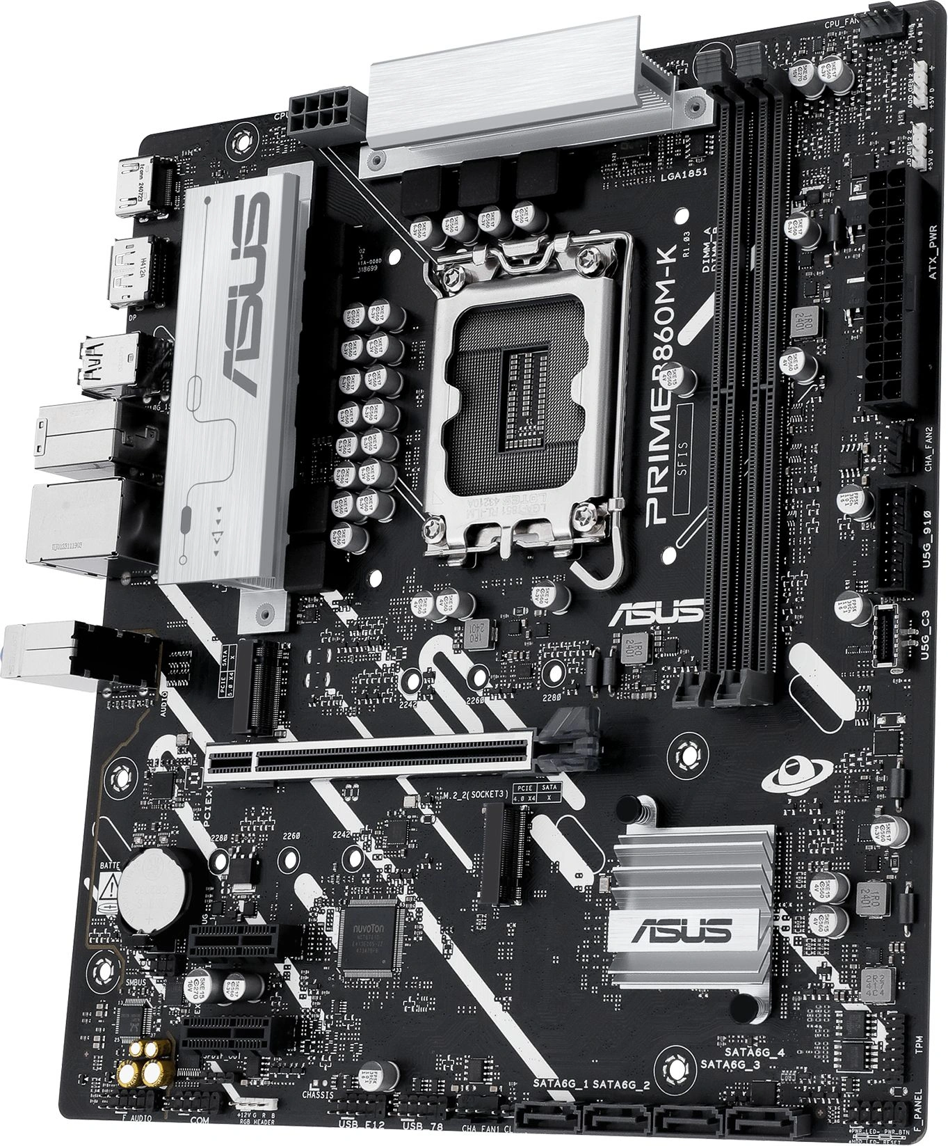 Материнская плата Asus PRIME B860M-K Soc-1851 Intel B860 2xDDR5 mATX AC`97 8ch(7.1) 2.5Gg RAID+HDMI+DP — миниатюра 6