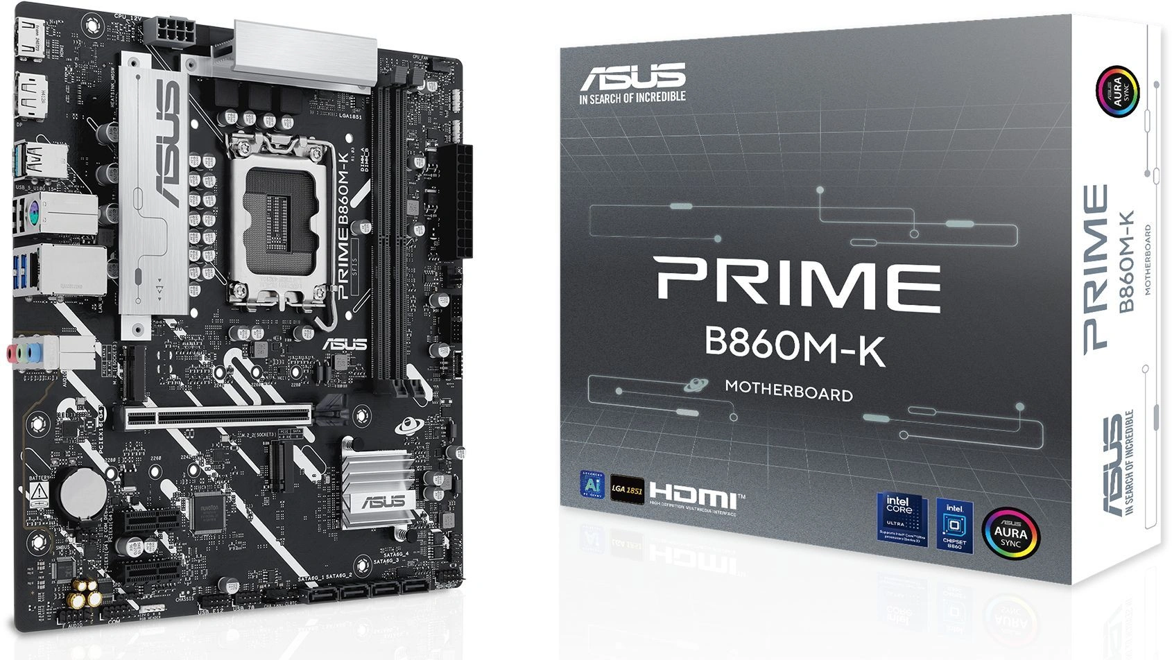Материнская плата Asus PRIME B860M-K Soc-1851 Intel B860 2xDDR5 mATX AC`97 8ch(7.1) 2.5Gg RAID+HDMI+DP — миниатюра 2