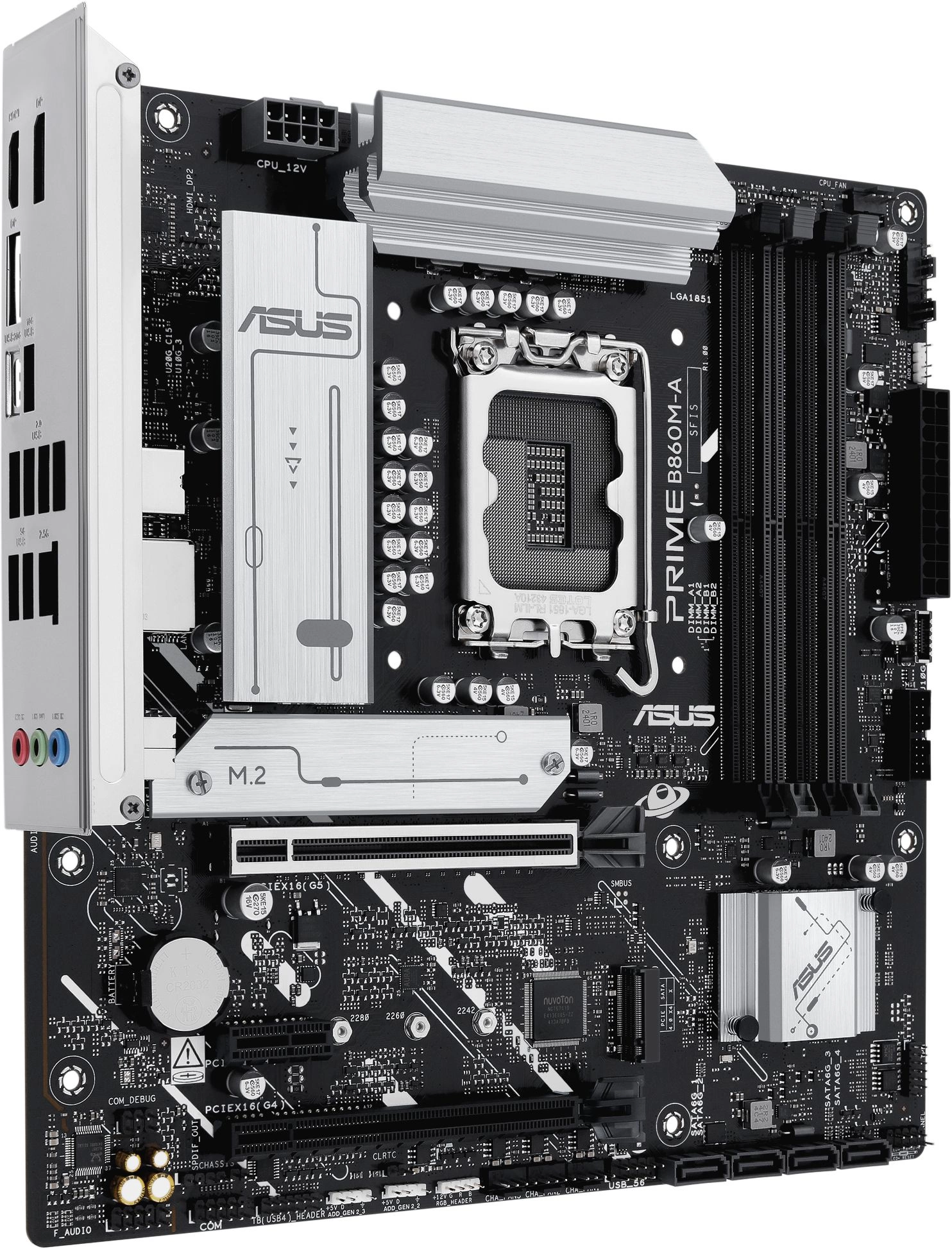 Материнская плата Asus PRIME B860M-A-CSM Soc-1851 Intel B860 4xDDR5 mATX AC`97 8ch(7.1) 2.5Gg RAID+HDMI+DP — миниатюра 3