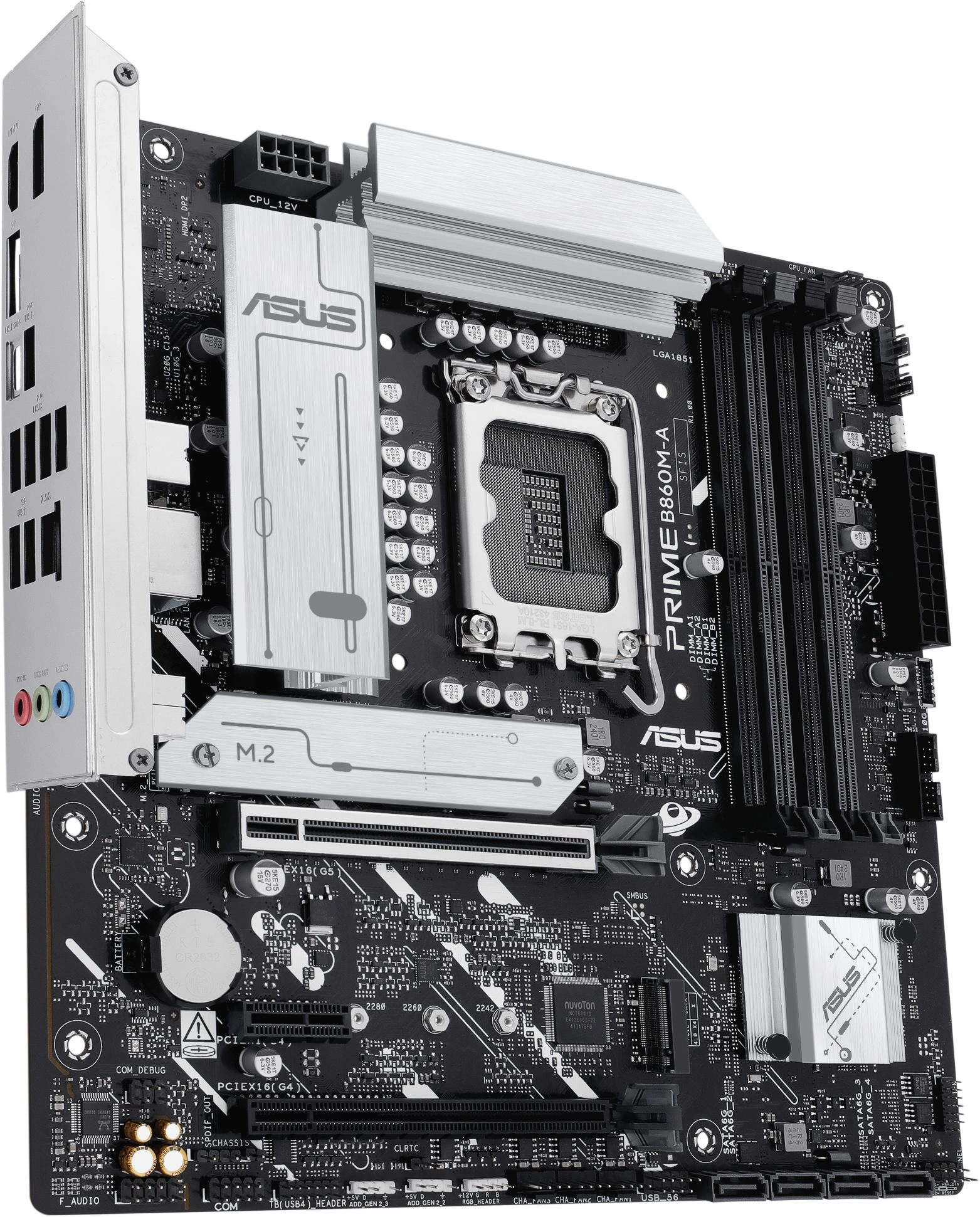 Материнская плата Asus PRIME B860M-A-CSM Soc-1851 Intel B860 4xDDR5 mATX AC`97 8ch(7.1) 2.5Gg RAID+HDMI+DP — миниатюра 5