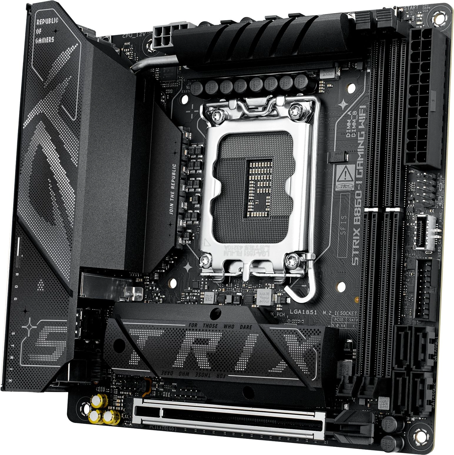 Материнская плата Asus ROG STRIX B860-I GAMING WIFI Soc-1851 Intel B860 2xDDR5 mini-ITX AC`97 8ch(7.1) 2.5Gg RAID+HDMI+DP — миниатюра 2