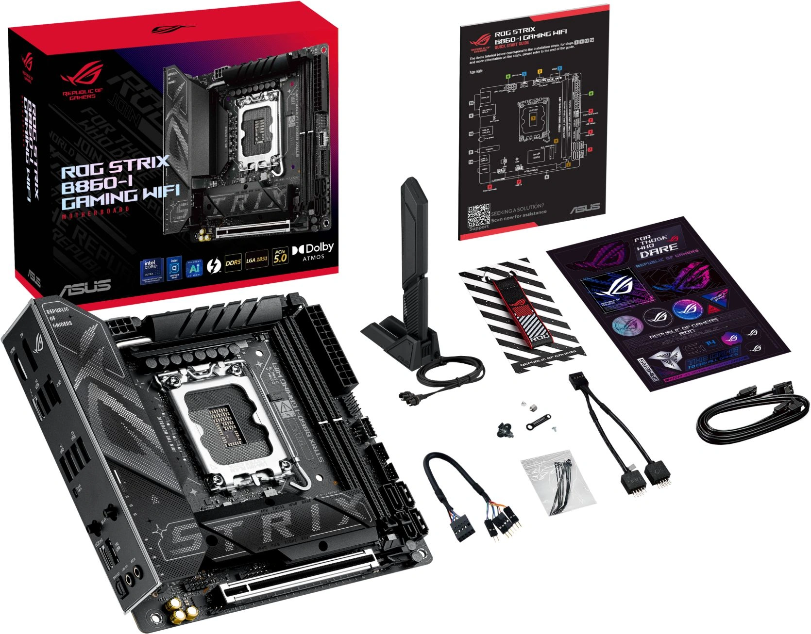 Материнская плата Asus ROG STRIX B860-I GAMING WIFI Soc-1851 Intel B860 2xDDR5 mini-ITX AC`97 8ch(7.1) 2.5Gg RAID+HDMI+DP — миниатюра 10