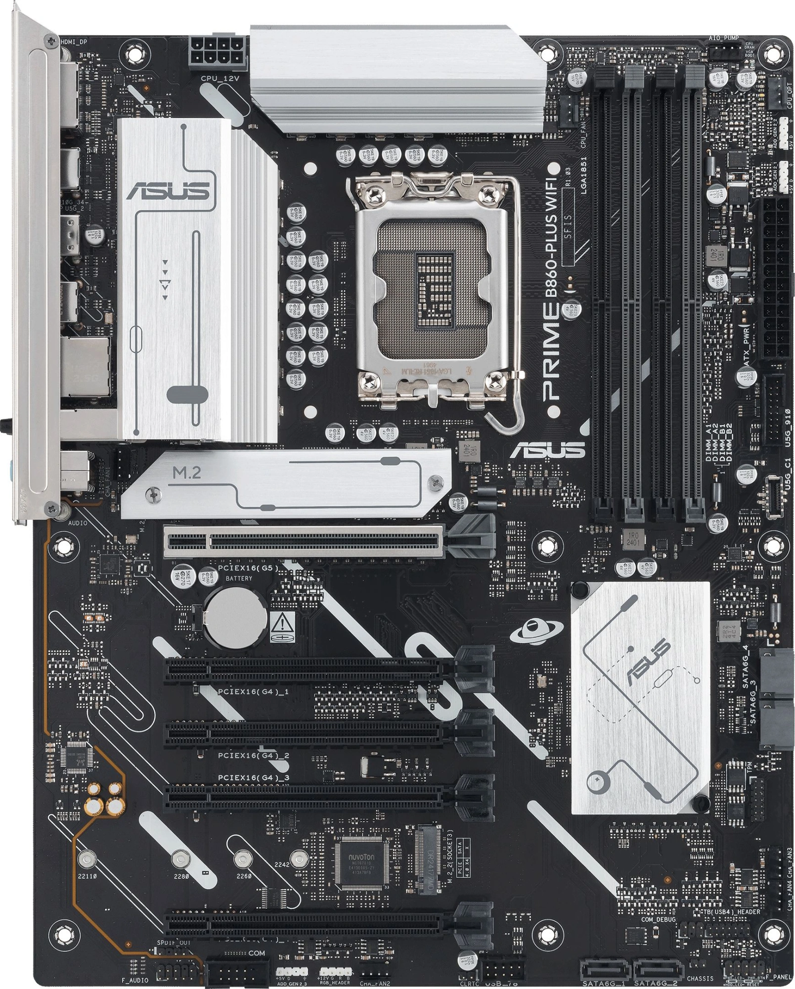 Материнская плата Asus PRIME B860-PLUS WIFI Soc-1851 Intel B860 4xDDR5 ATX AC`97 8ch(7.1) 2.5Gg RAID+HDMI+DP — миниатюра 3