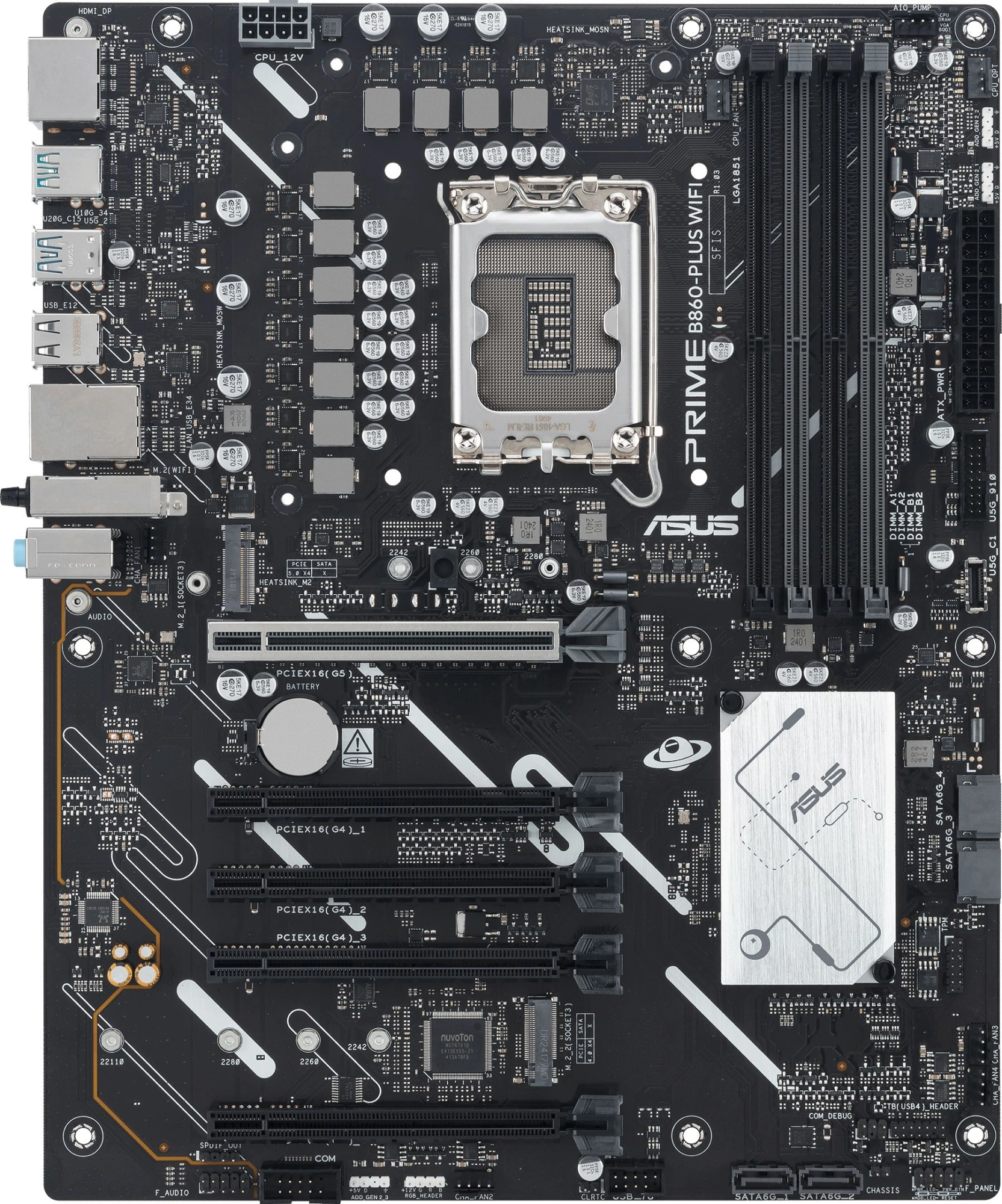 Материнская плата Asus PRIME B860-PLUS WIFI Soc-1851 Intel B860 4xDDR5 ATX AC`97 8ch(7.1) 2.5Gg RAID+HDMI+DP — миниатюра 10