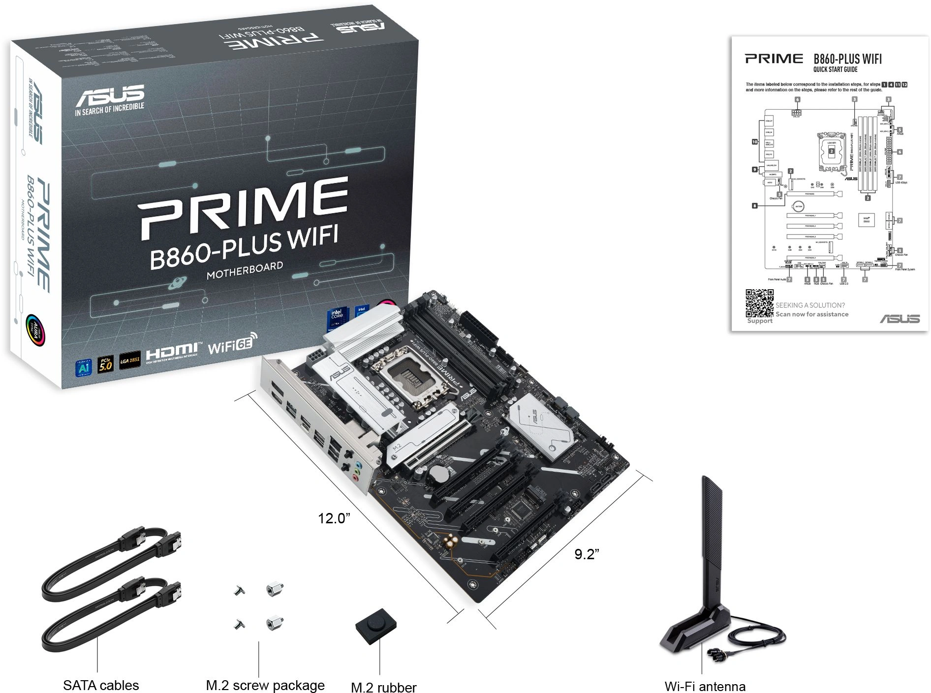 Материнская плата Asus PRIME B860-PLUS WIFI Soc-1851 Intel B860 4xDDR5 ATX AC`97 8ch(7.1) 2.5Gg RAID+HDMI+DP — миниатюра 7