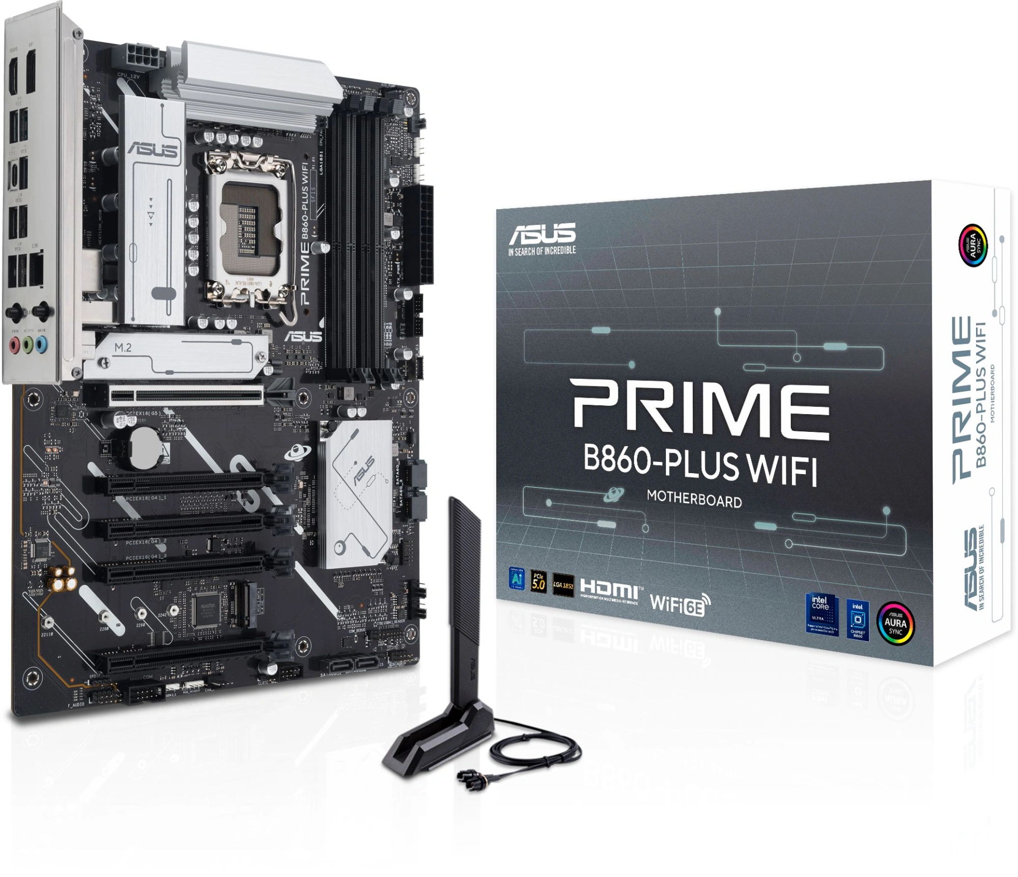 Материнская плата Asus PRIME B860-PLUS WIFI Soc-1851 Intel B860 4xDDR5 ATX AC`97 8ch(7.1) 2.5Gg RAID+HDMI+DP — миниатюра 2