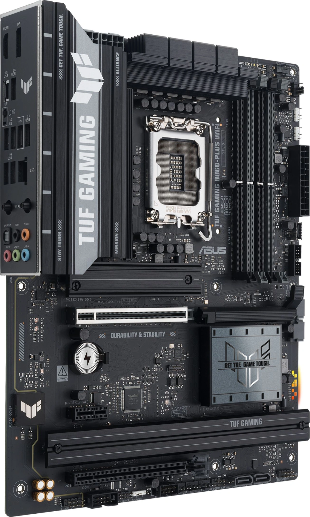 Материнская плата Asus TUF GAMING B860-PLUS WIFI Soc-1851 Intel B860 4xDDR5 ATX AC`97 8ch(7.1) 2.5Gg RAID+HDMI+DP — миниатюра 3