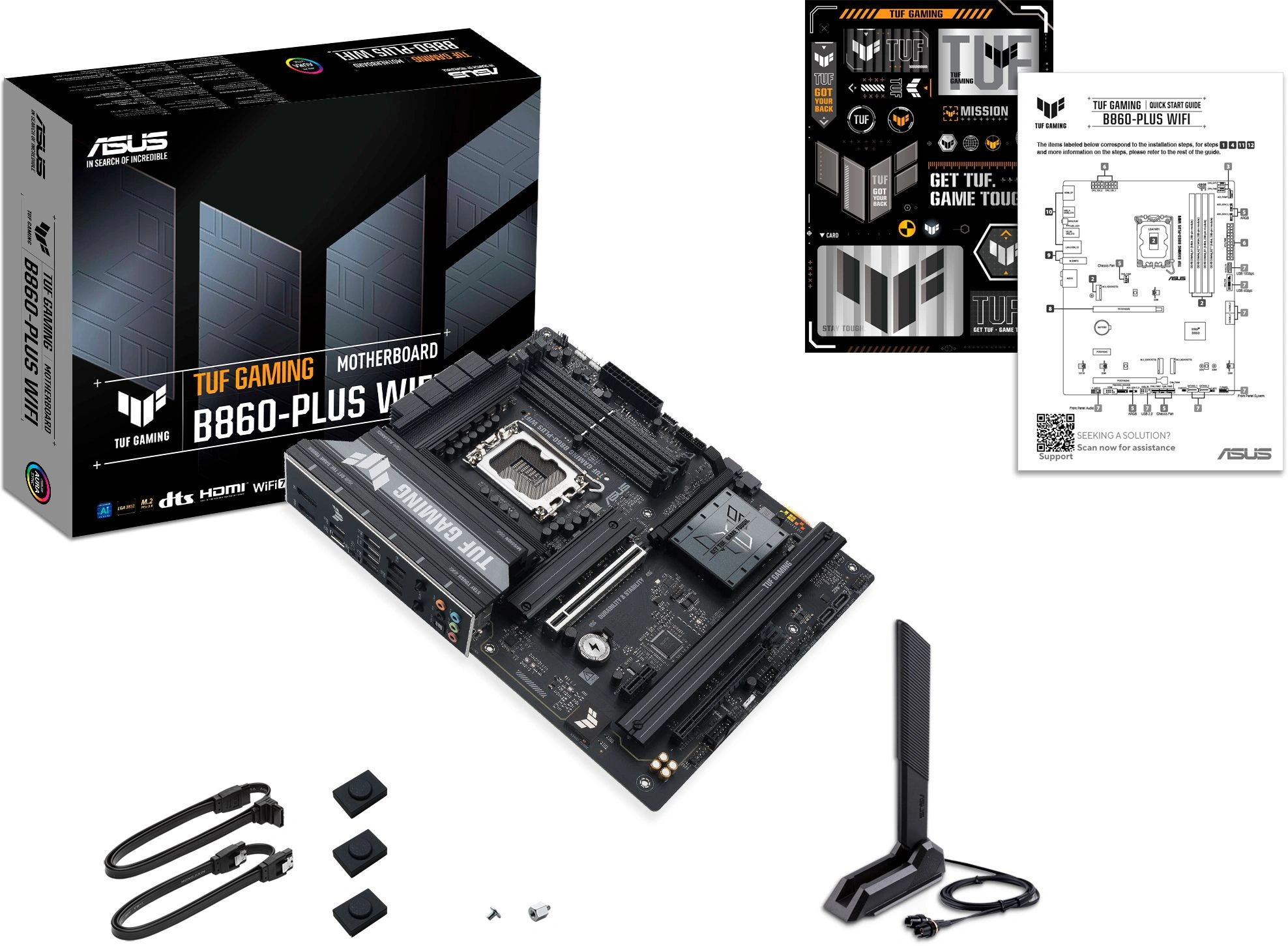 Материнская плата Asus TUF GAMING B860-PLUS WIFI Soc-1851 Intel B860 4xDDR5 ATX AC`97 8ch(7.1) 2.5Gg RAID+HDMI+DP — миниатюра 2