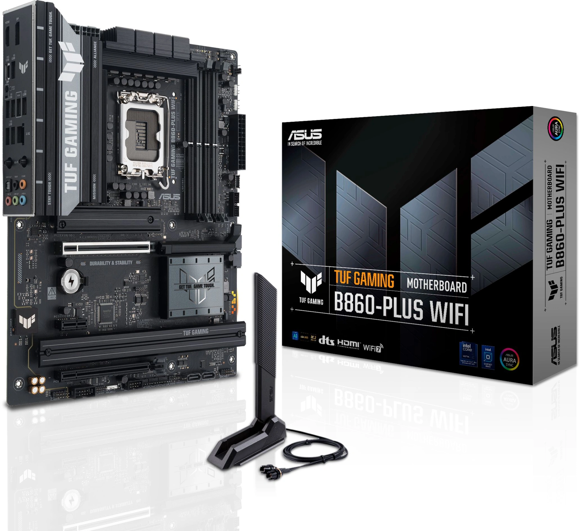 Материнская плата Asus TUF GAMING B860-PLUS WIFI Soc-1851 Intel B860 4xDDR5 ATX AC`97 8ch(7.1) 2.5Gg RAID+HDMI+DP — миниатюра 8