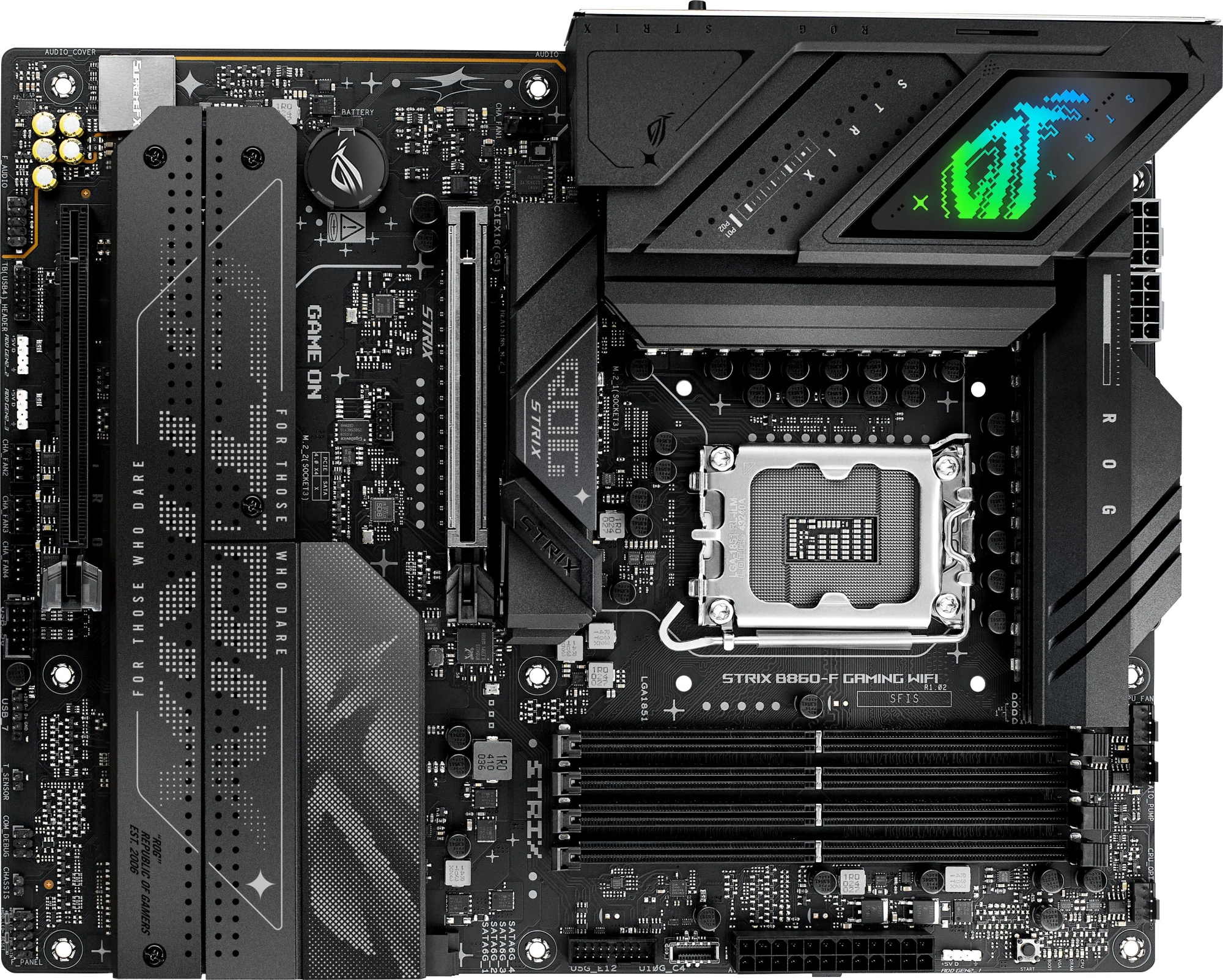 Материнская плата Asus ROG STRIX B860-F GAMING WIFI Soc-1851 Intel B860 4xDDR5 ATX AC`97 8ch(7.1) 2.5Gg RAID+HDMI — фото 1