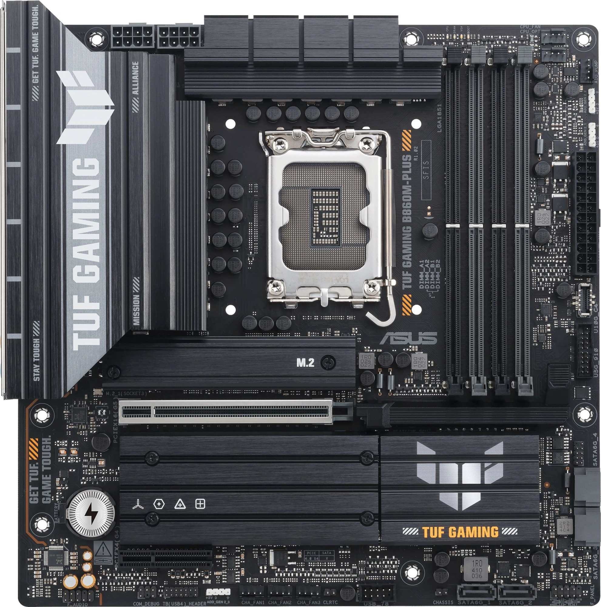 Материнская плата Asus TUF GAMING B860M-PLUS Soc-1851 Intel B860 4xDDR5 mATX AC`97 8ch(7.1) 2.5Gg RAID+HDMI+DP — миниатюра 2